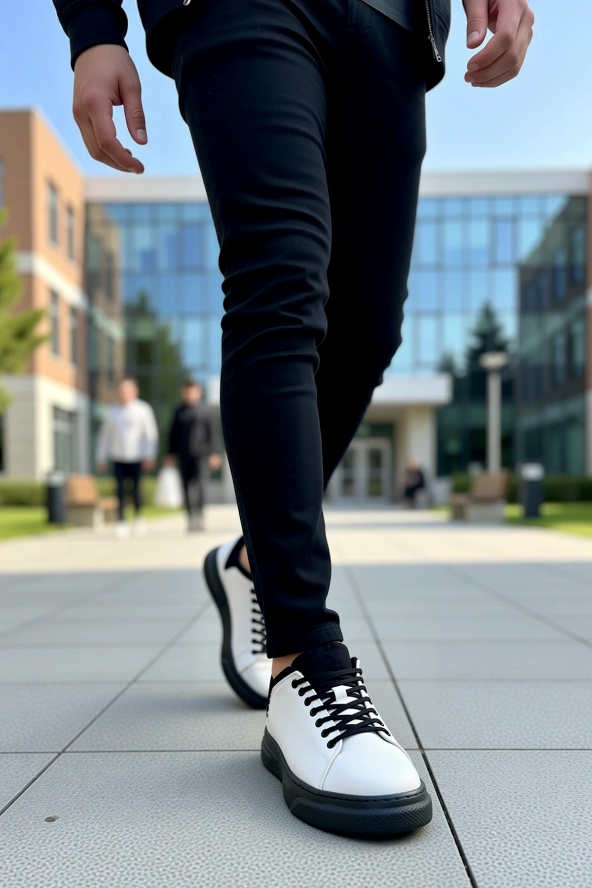 Erkek Düşük Taban Bağcıklı Kumaş Sneaker Fonksiyonel Dayanıklı Kaliteli Konforlu Estetik Şık