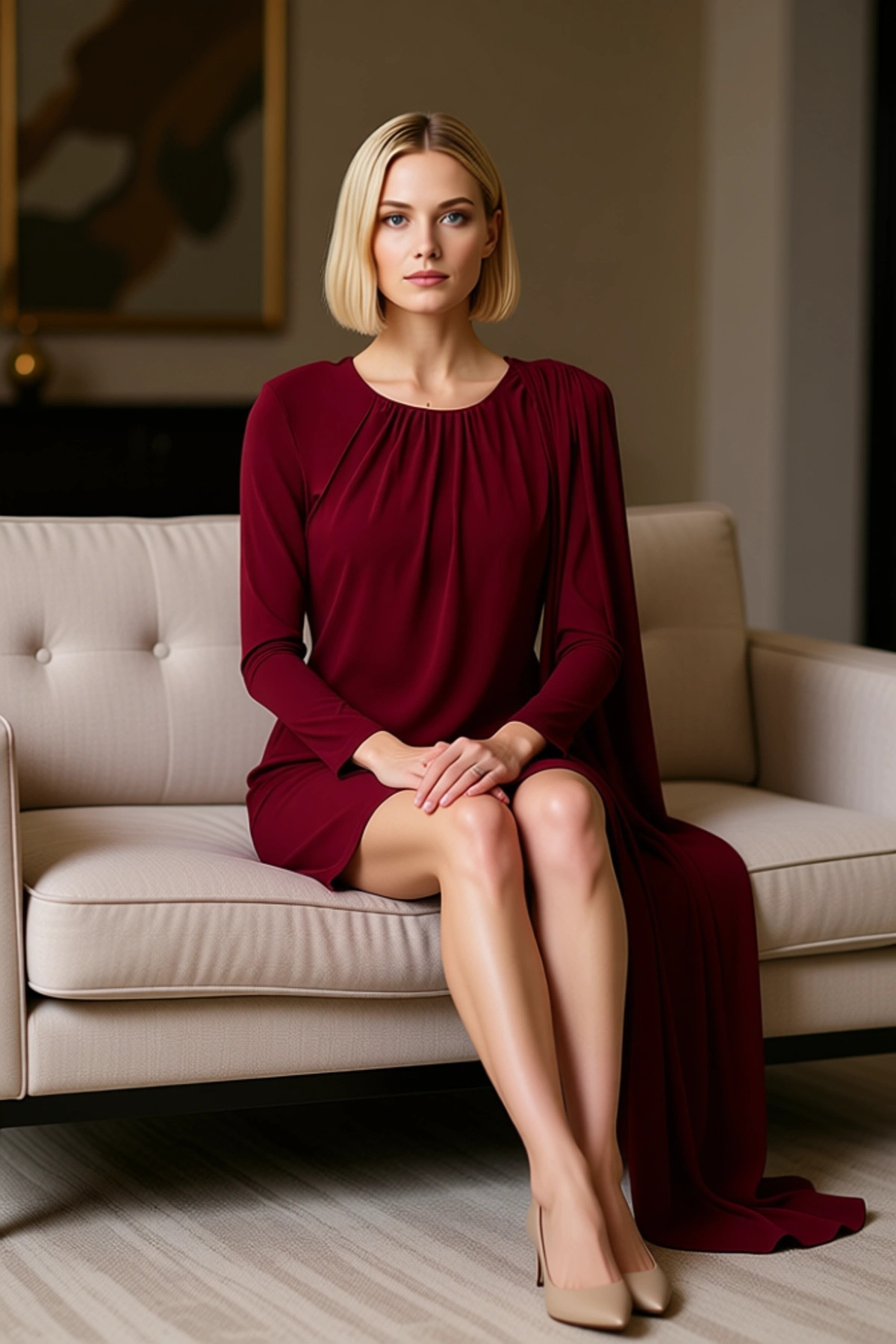 Kadın Bisiklet Yaka Uzun Kol Düz Örme Bodycon Mini Elbise Fonksiyonel Dayanıklı Kaliteli Şık
