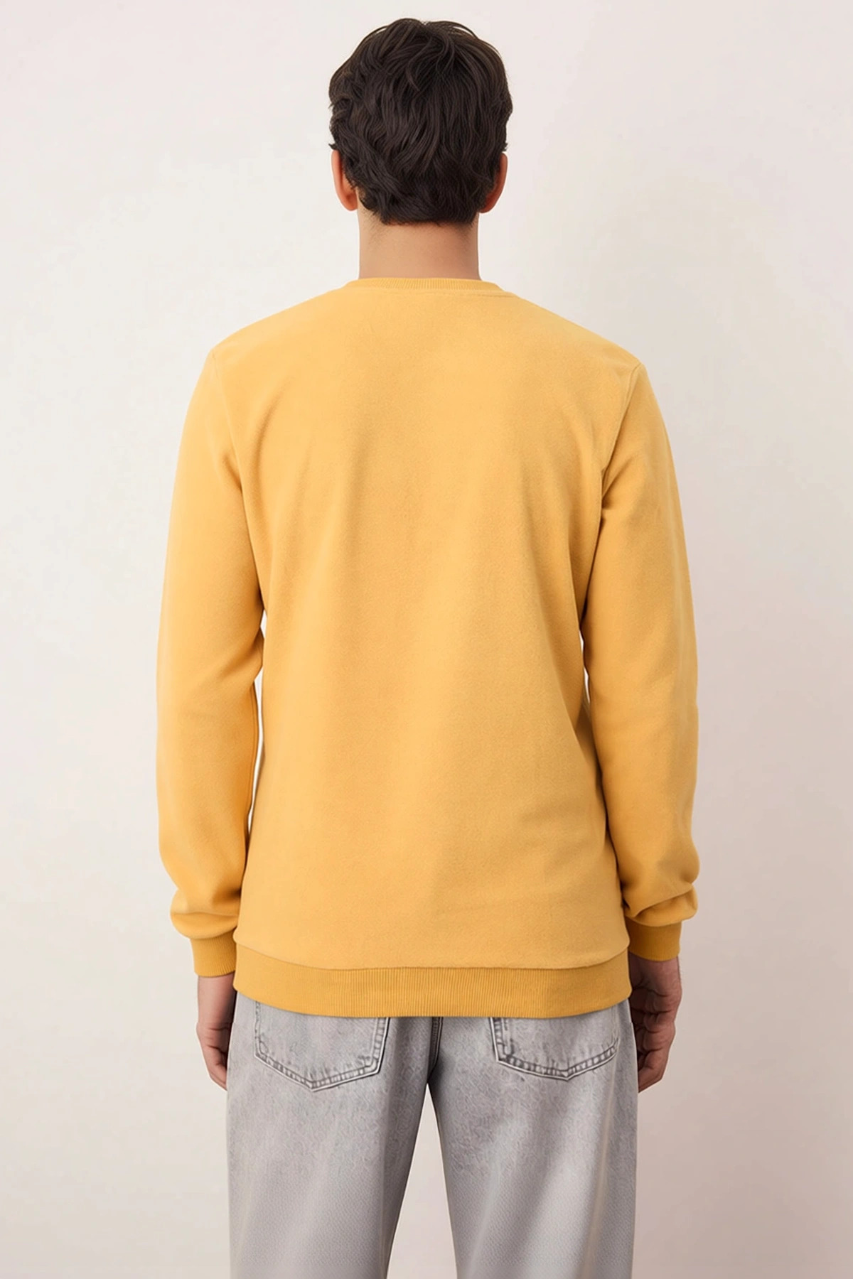 Erkek Bisiklet Yaka Standart Kol Regular Kalıp Polar Sweatshirt Fonksiyonel Dayanıklı Spor
