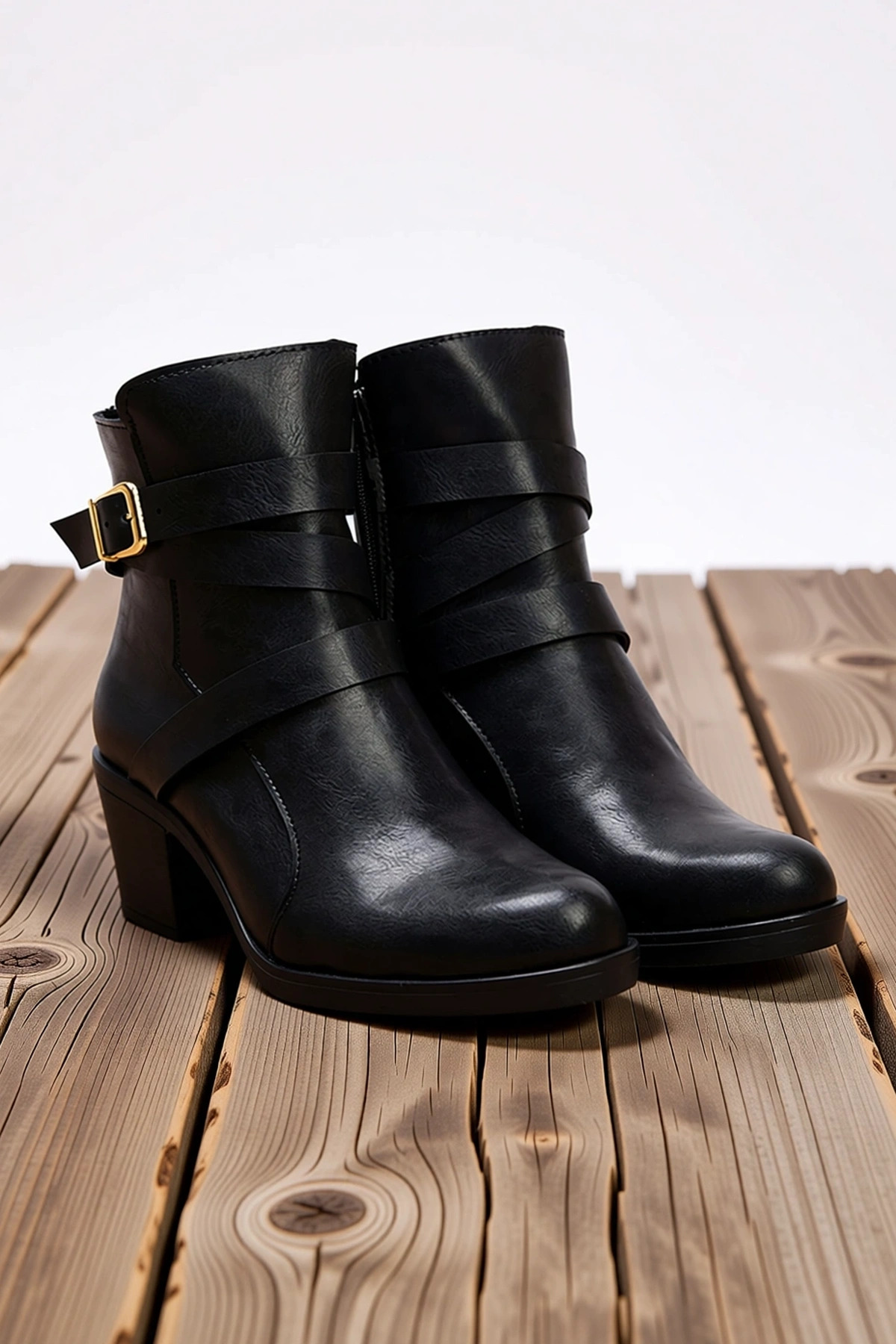 Kadın Bilekte Bot Yuvarlak Burunlu Düz Tabanlı %100 Poliüretan Fonksiyonel Dayanıklı Rahat