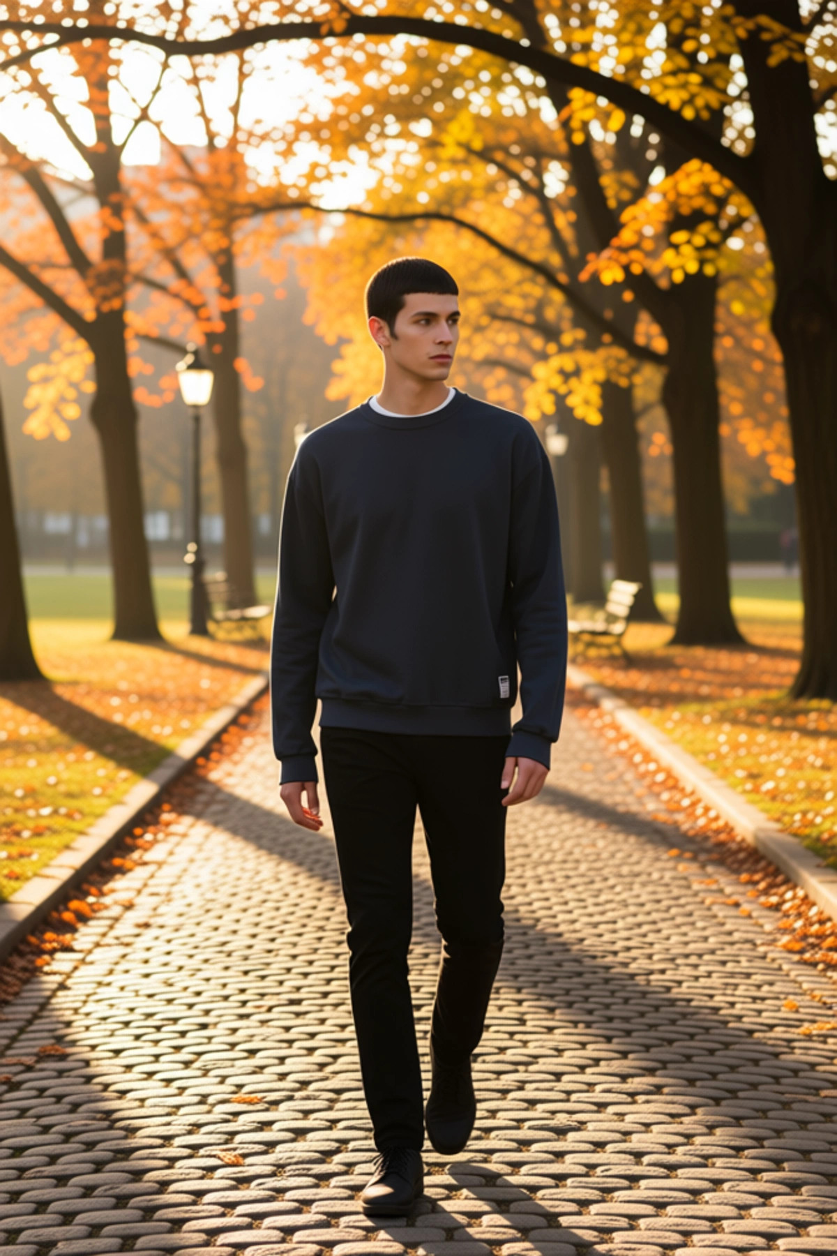 Erkek Bisiklet Yaka Standart Kol %100 Pamuk Oversize Sweatshirt Fonksiyonel Dayanıklı Spor