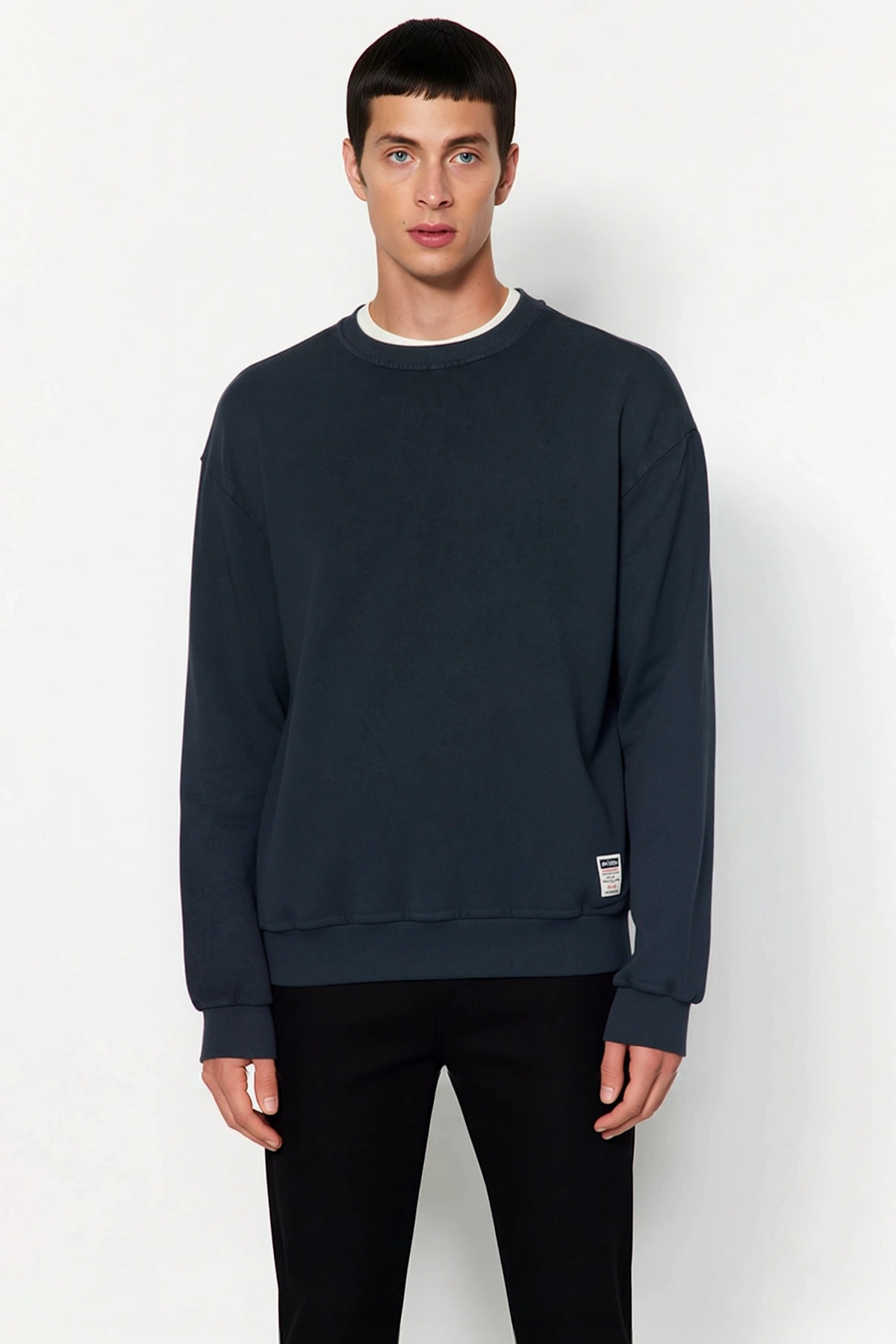 Erkek Bisiklet Yaka Standart Kol %100 Pamuk Oversize Sweatshirt Fonksiyonel Dayanıklı Spor