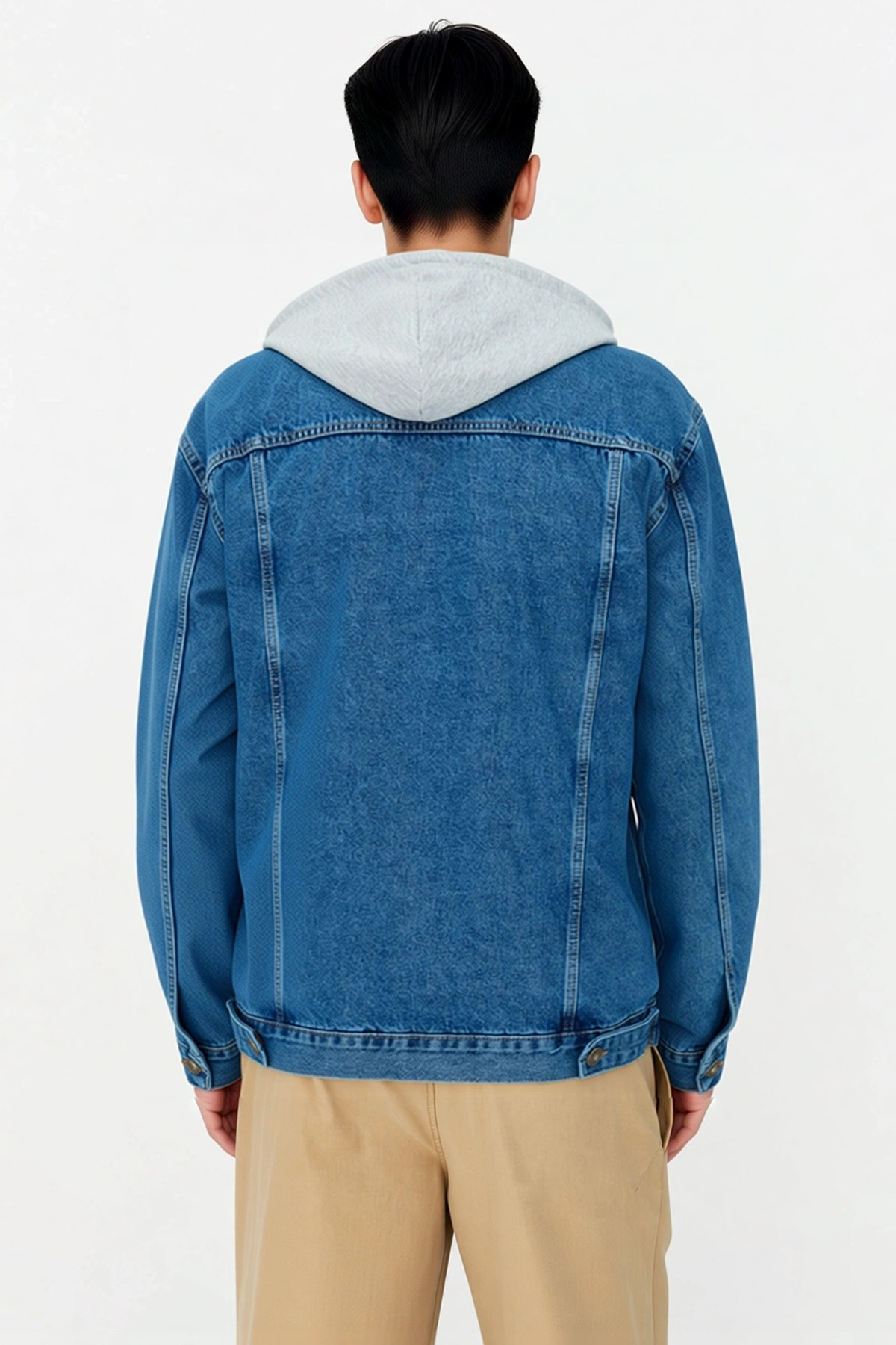 Erkek %100 Pamuk Regular Fit Kapüşonlu Denim Ceket Fonksiyonel Dayanıklı Kaliteli Konforlu