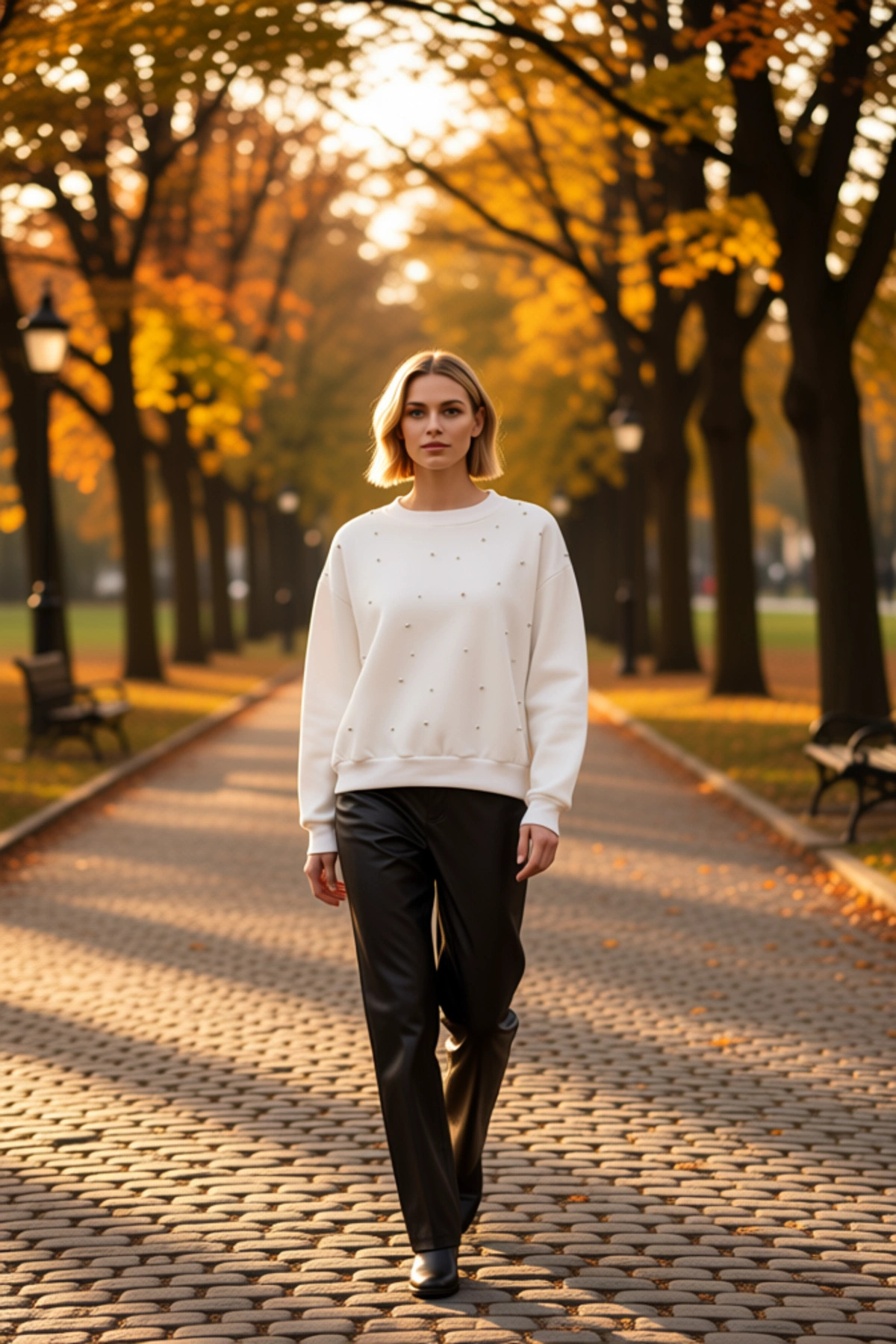 Kadın Bisiklet Yaka Düşük Kol Regular Örme Sweatshirt Fonksiyonel Dayanıklı Kaliteli Rahat