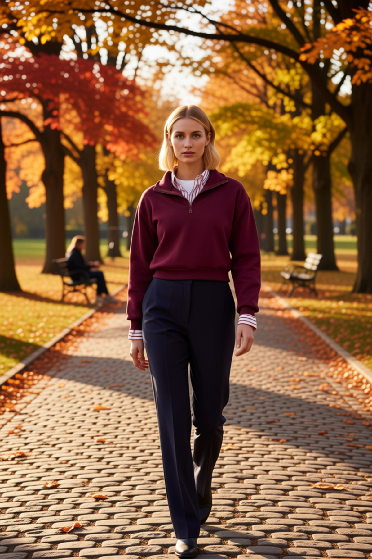 Kadın Dik Yaka Fermuar Detaylı Crop Sweatshirt Fonksiyonel Dayanıklı Kaliteli Konforlu Şık