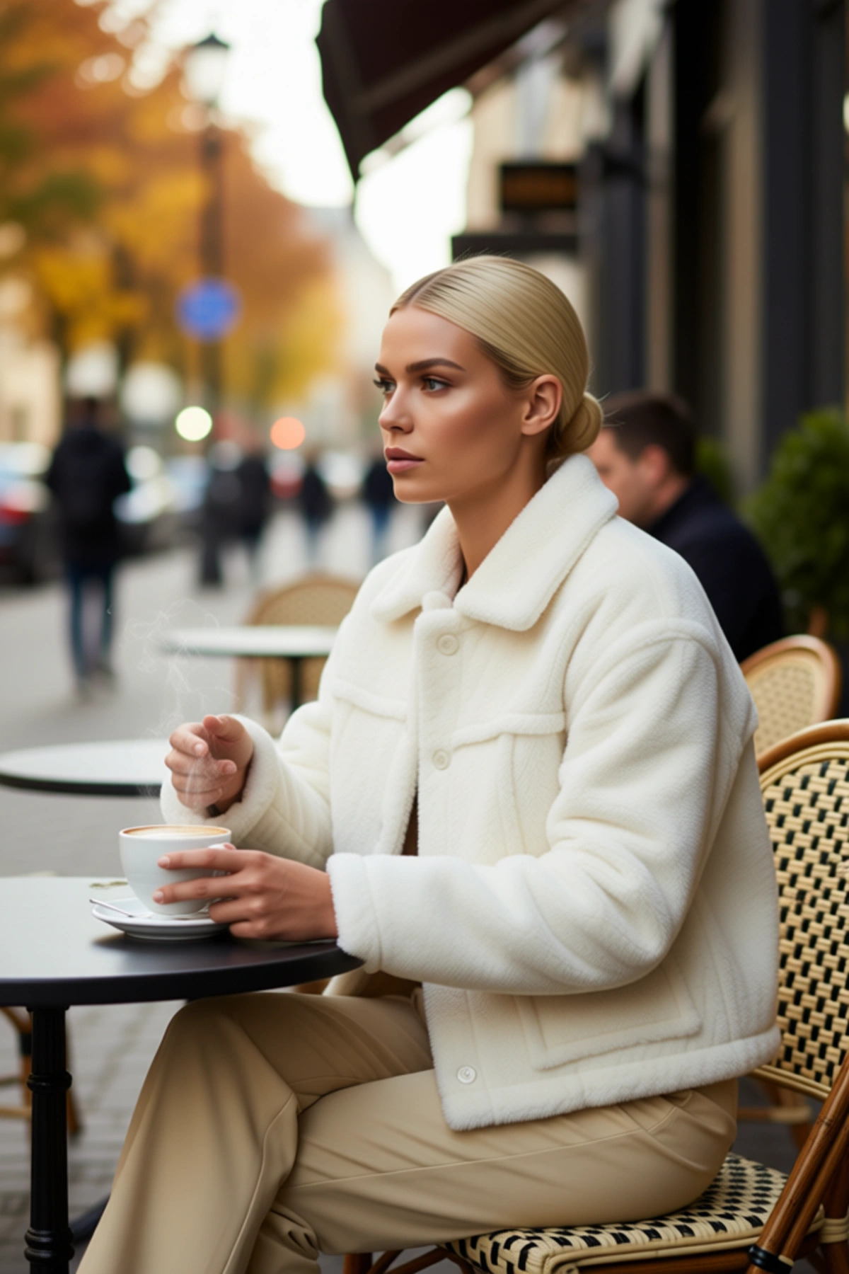 Kadın Oversize Dik Yaka Düşük Kol Suni Kürk Ceket %100 Polyester Fonksiyonel Dayanıklı Şık