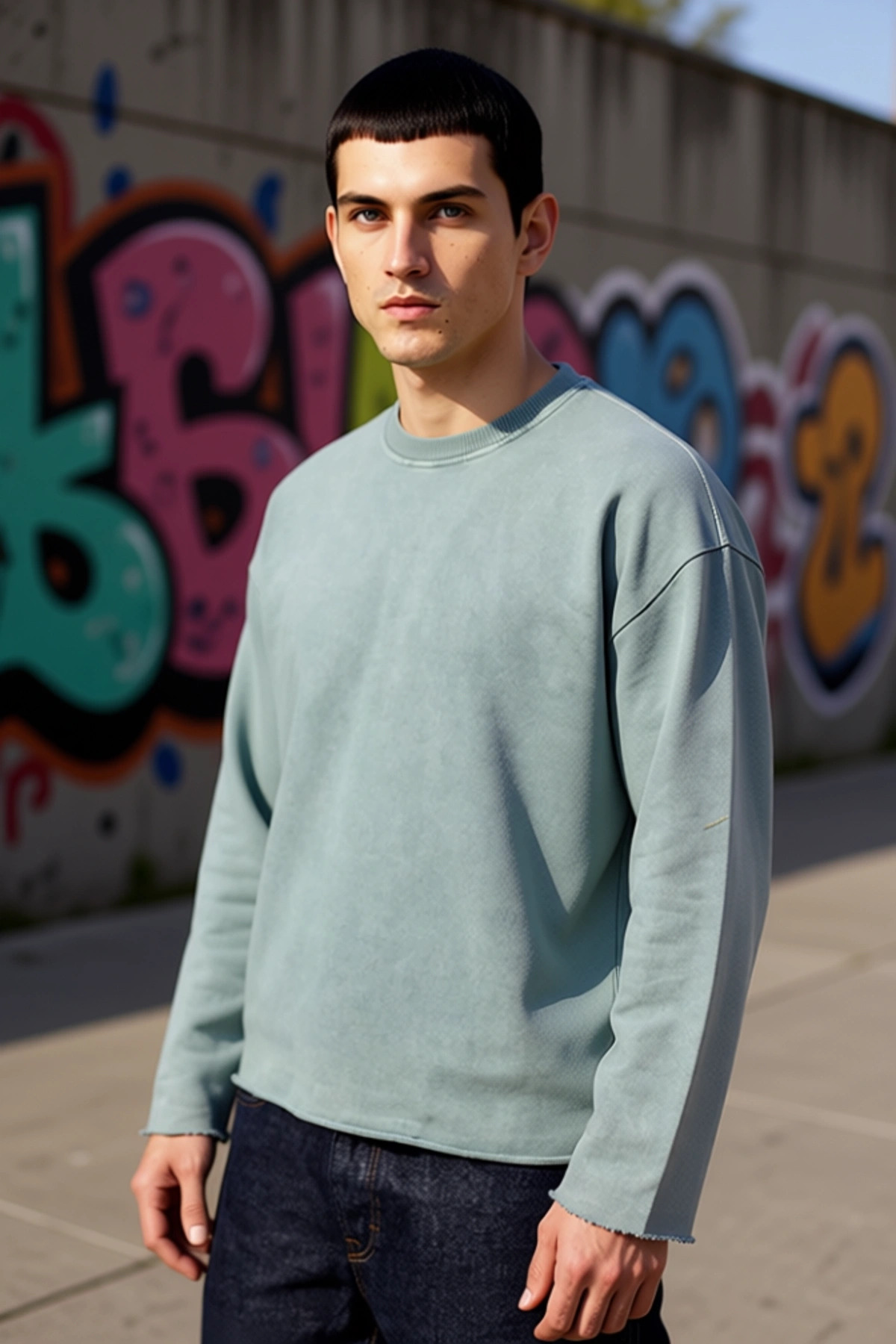 Erkek Bisiklet Yaka Standart Kol Uzun Kollu %100 Pamuk Sweatshirt Fonksiyonel Dayanıklı Şık