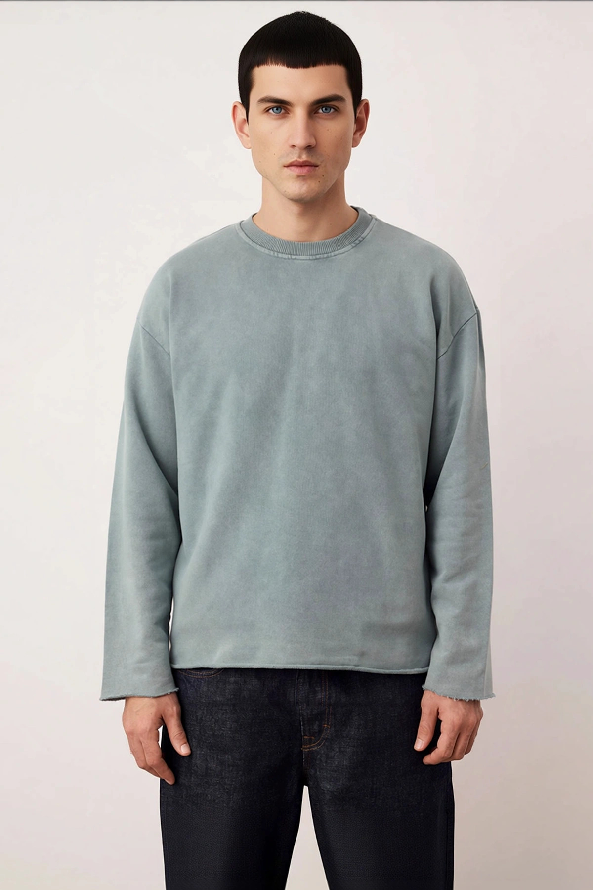 Erkek Bisiklet Yaka Standart Kol Uzun Kollu %100 Pamuk Sweatshirt Fonksiyonel Dayanıklı Şık