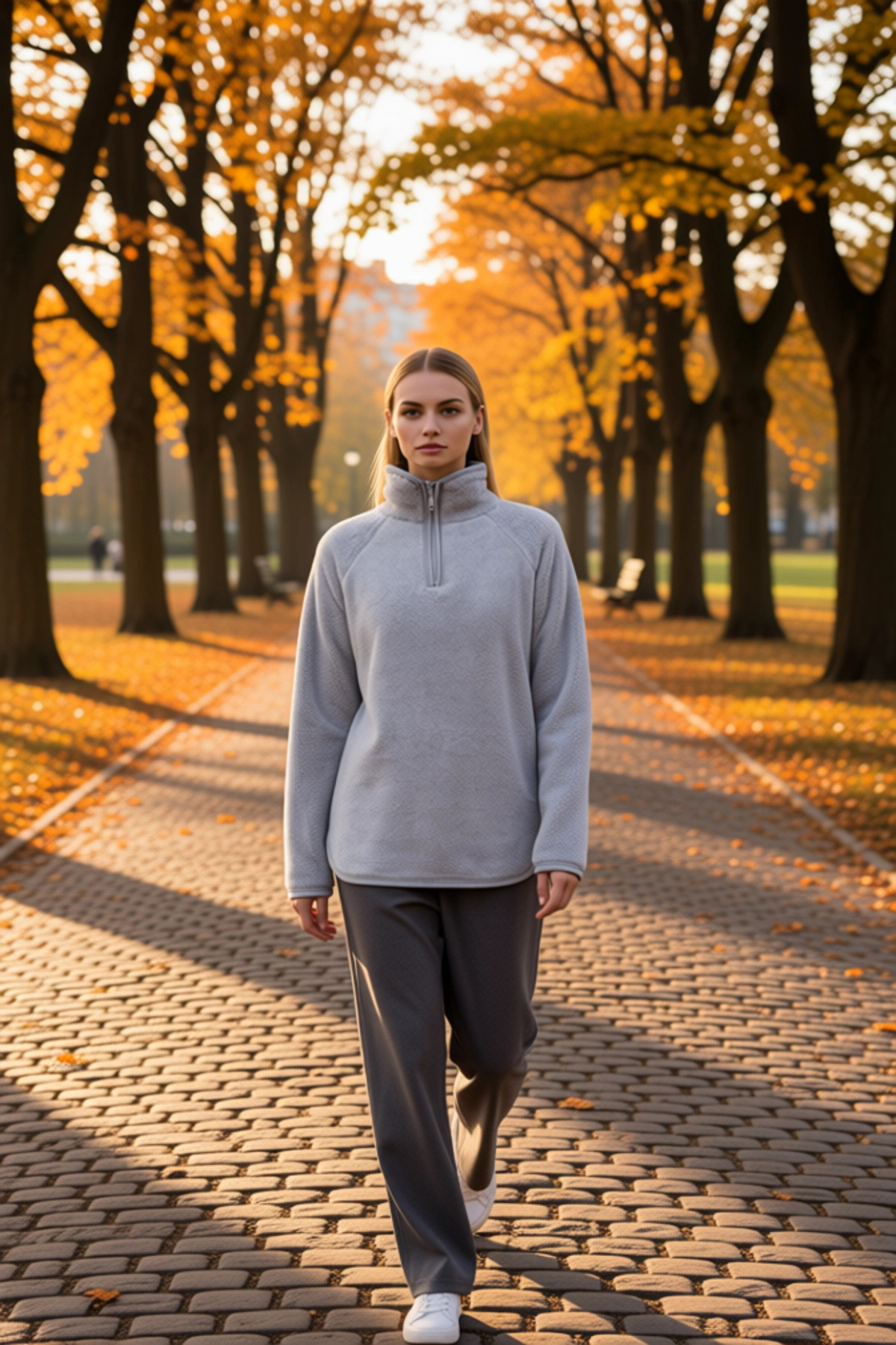 Kadın Dik Yaka Düşük Kol Fermuarlı Oversize Kalıp Örme Sweatshirt Fonksiyonel Dayanıklı Şık