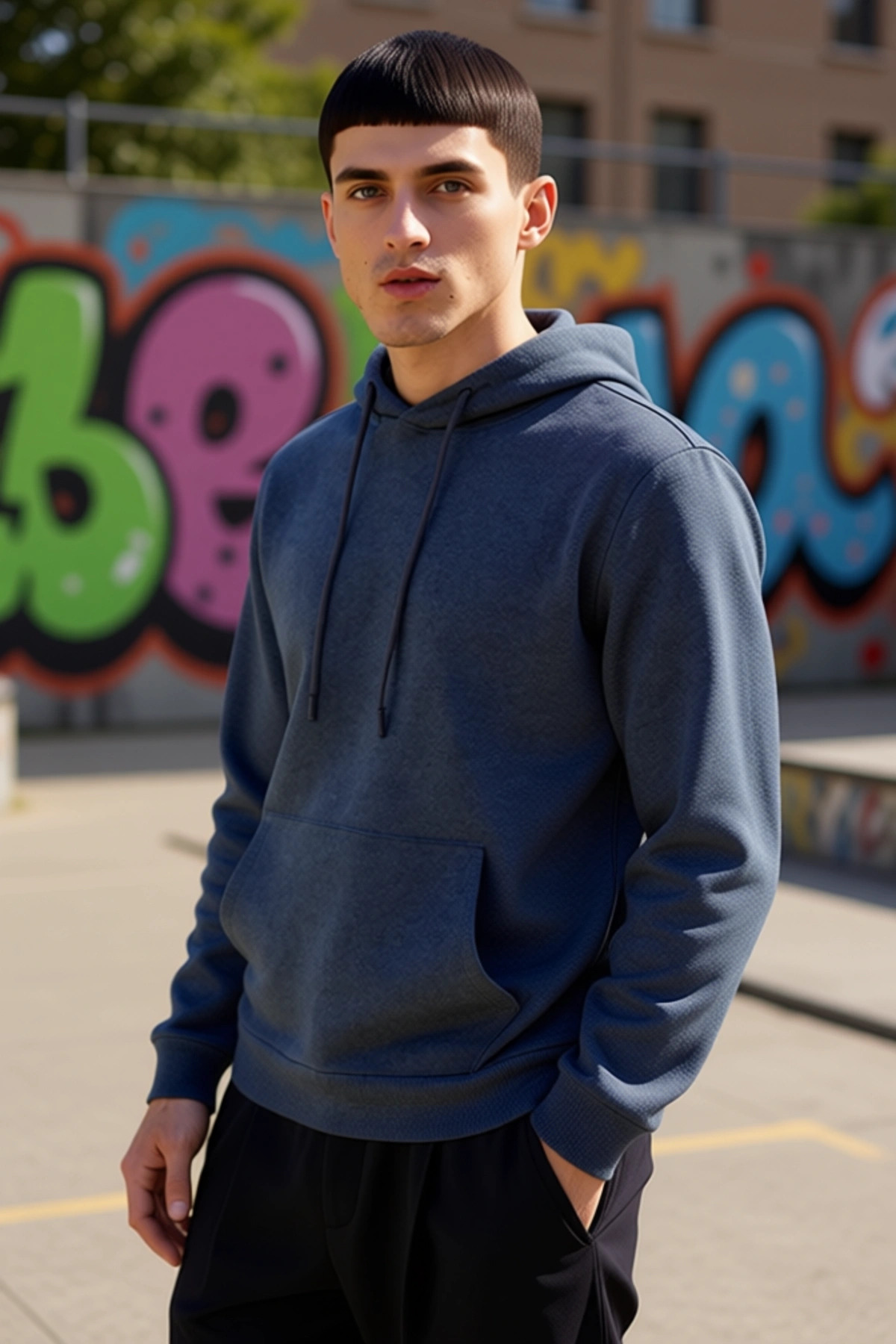 Erkek Kapüşonlu Standart Kol Regular Kalıp Sweatshirt Fonksiyonel Dayanıklı Kaliteli Rahat