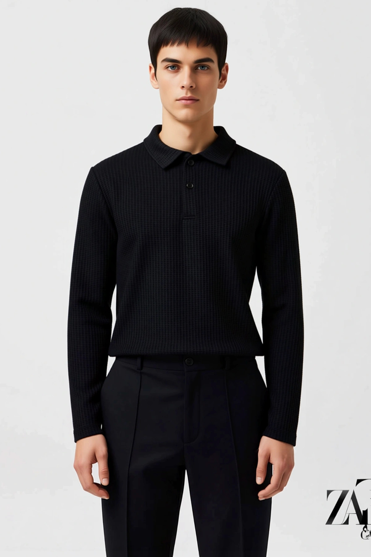 Erkek Polo Yaka Uzun Kol Relaxed Fit %100 Pamuk Sweatshirt Fonksiyonel Dayanıklı Kaliteli Şık