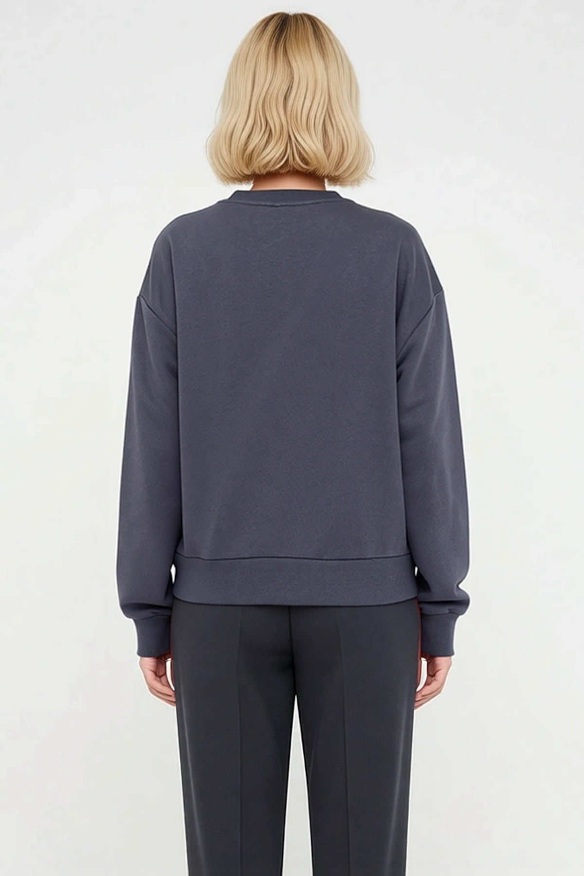 Kadın Bisiklet Yaka Düşük Kol Uzun Kollu Regular Kalıp Sweatshirt Fonksiyonel Dayanıklı Şık