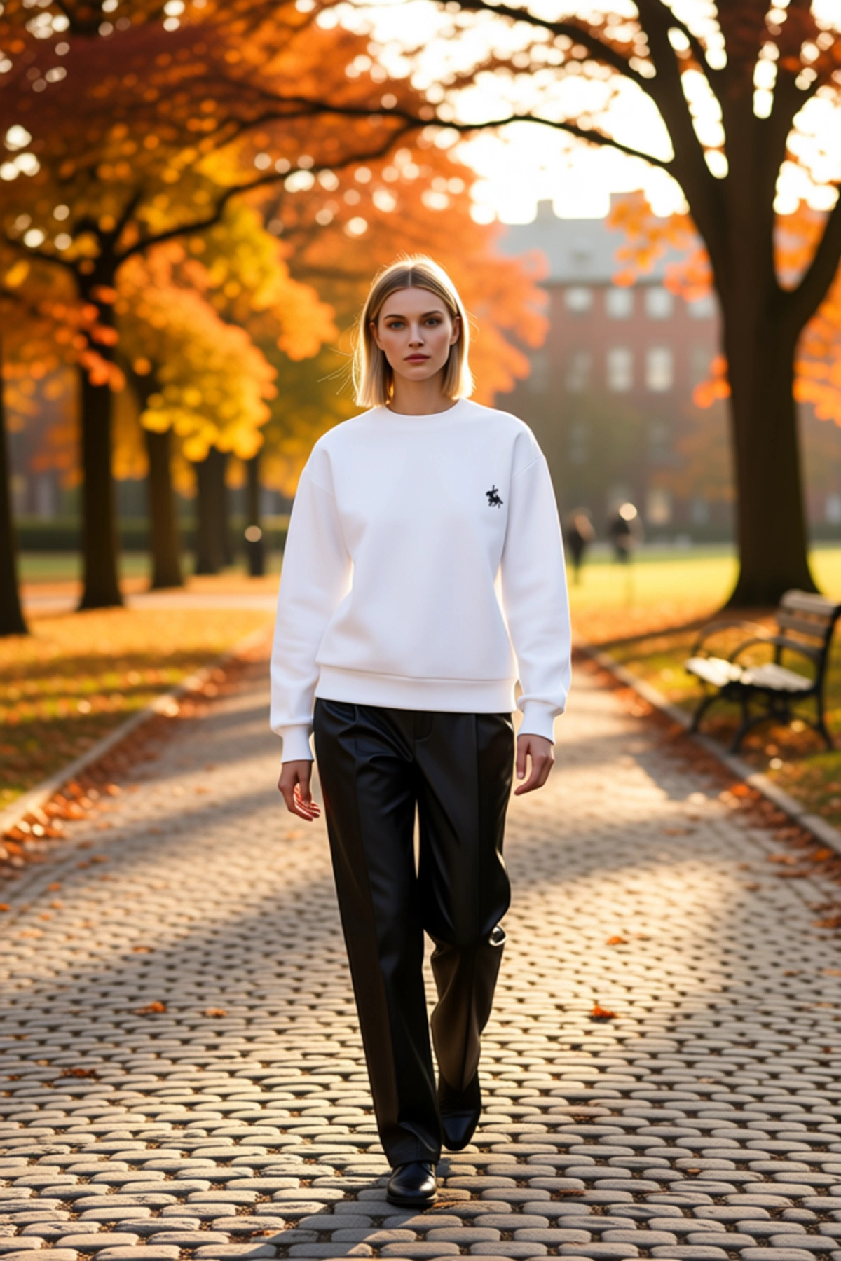 Kadın Bisiklet Yaka Düşük Kol %100 Pamuk Sweatshirt Fonksiyonel Dayanıklı Kaliteli Estetik