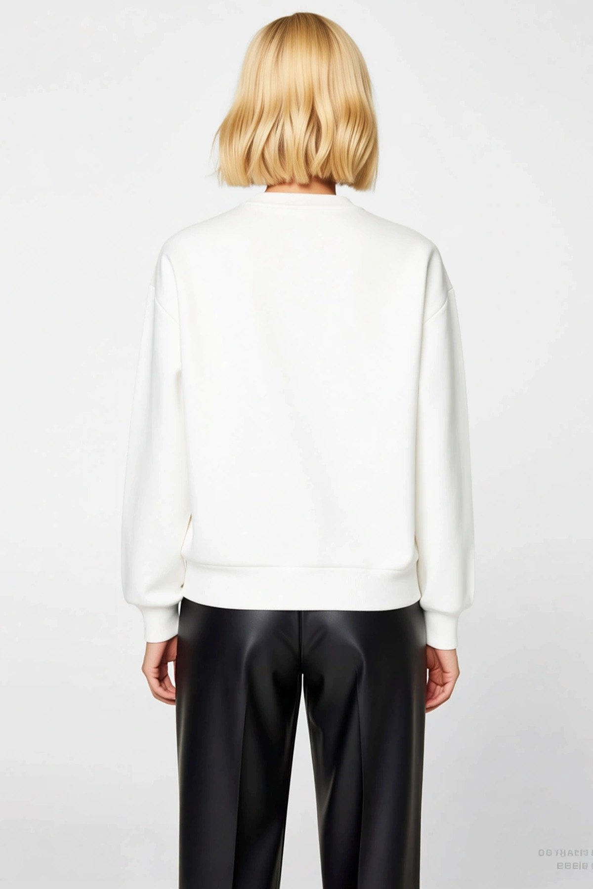 Kadın Bisiklet Yaka Düşük Kol %100 Pamuk Sweatshirt Fonksiyonel Dayanıklı Kaliteli Estetik