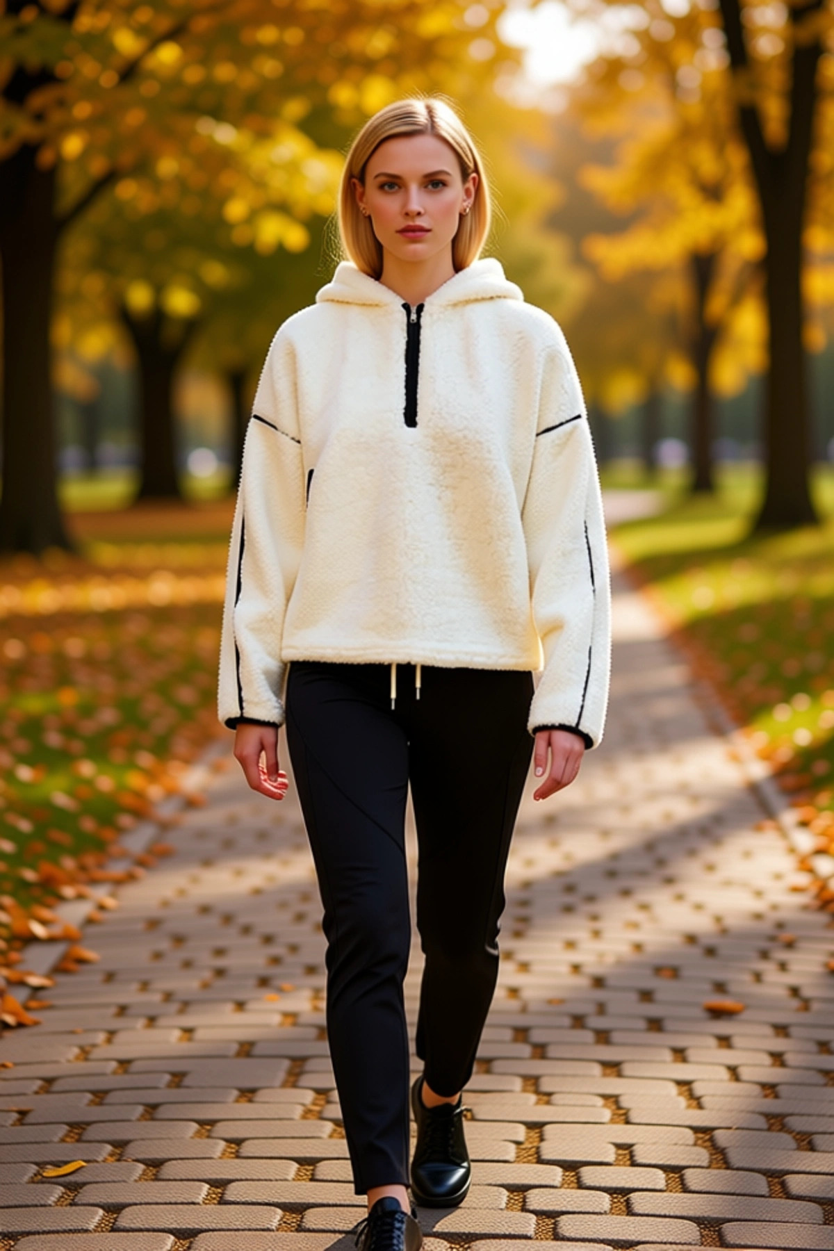 Kadın Kapüşonlu Düşük Kol Uzun Kol Peluş Sweatshirt Fonksiyonel Dayanıklı Kaliteli Estetik