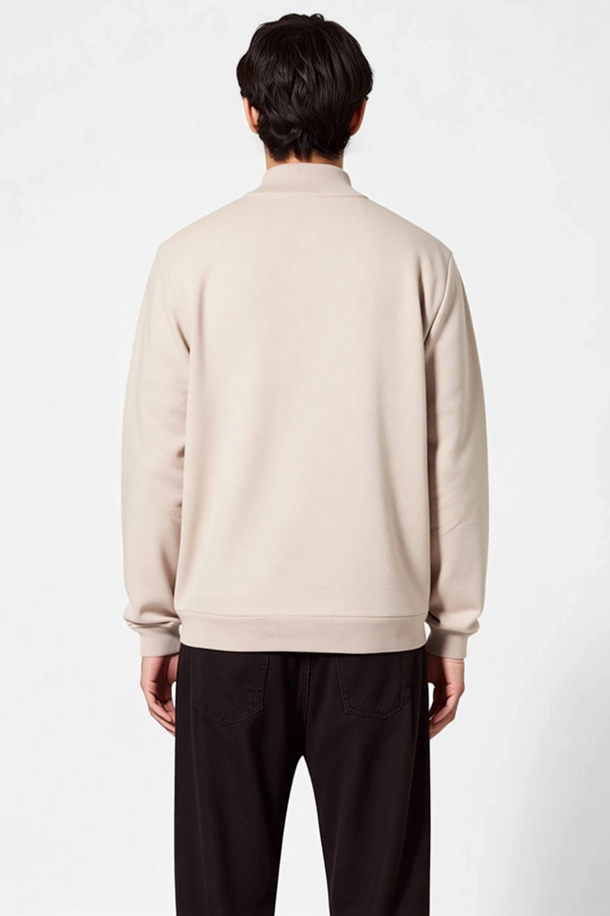 Erkek Dik Yaka Standart Kol Regular Kalıp Sweatshirt Fonksiyonel Dayanıklı Kaliteli Modern