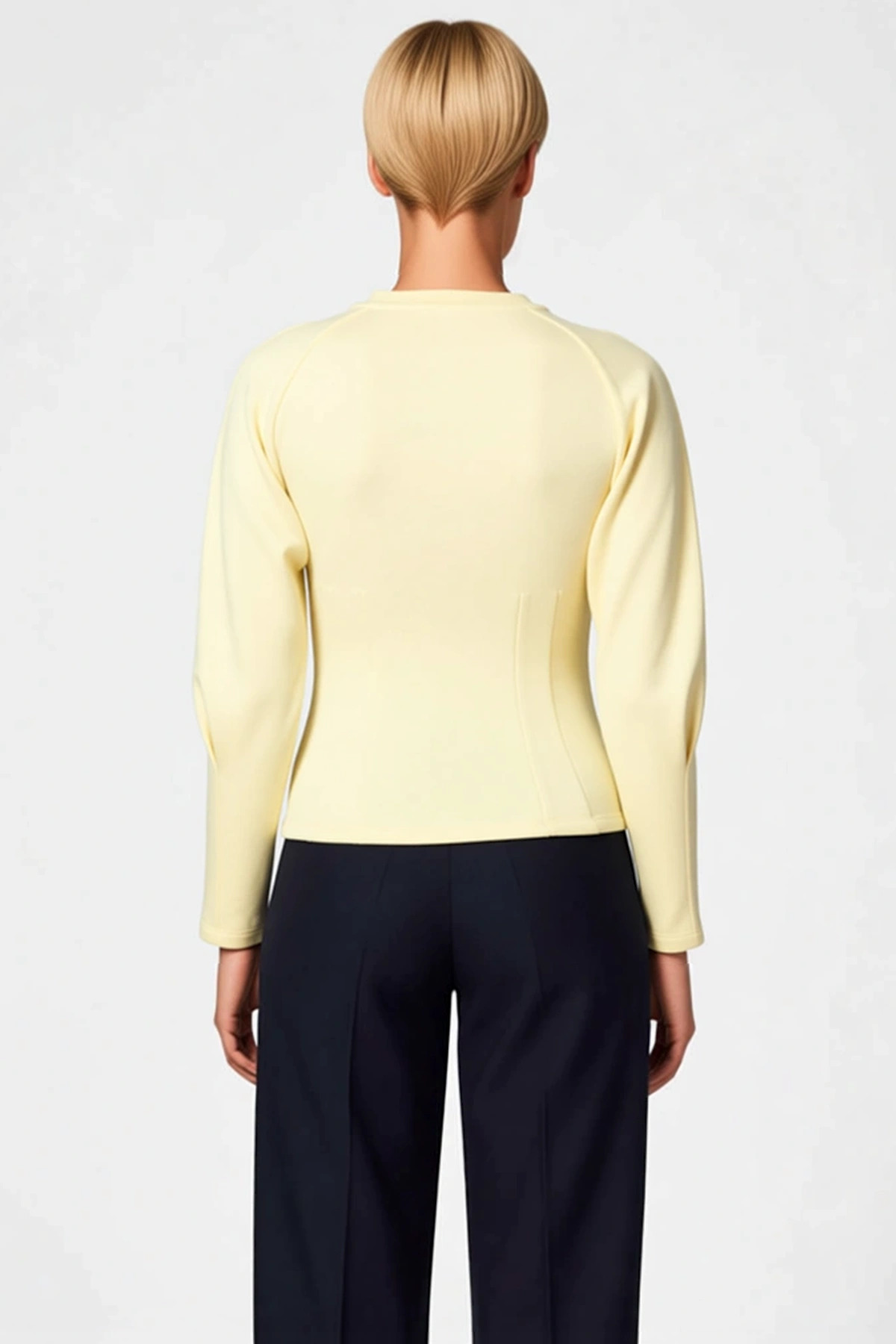 Kadın Bisiklet Yaka Reglan Kol Fitted Örme Sweatshirt Fonksiyonel Dayanıklı Kaliteli Rahat