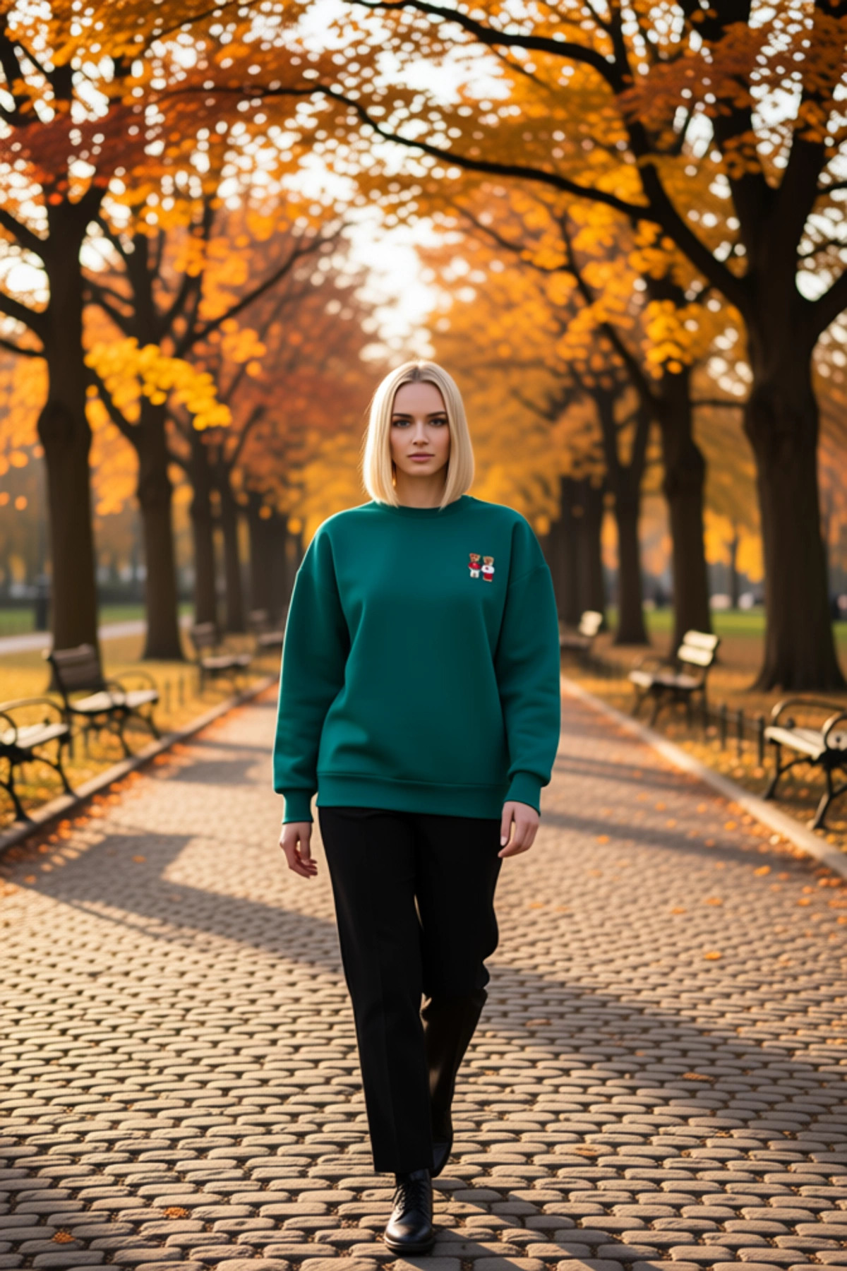 Kadın Bisiklet Yaka Düşük Kol Oversize Sweatshirt Fonksiyonel Dayanıklı Kaliteli Konforlu Şık