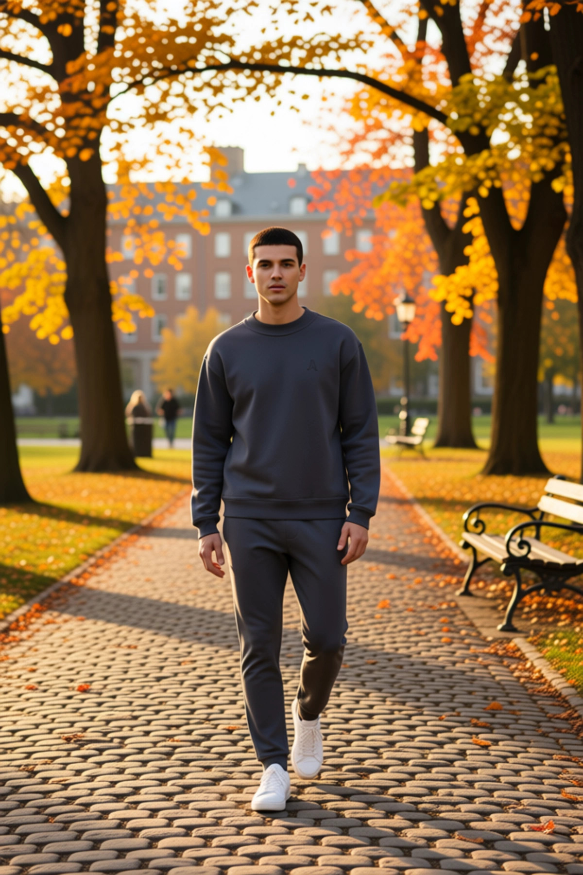 Erkek Bisiklet Yaka Standart Kol Oversize Kalıp Sweatshirt Fonksiyonel Dayanıklı Kaliteli Şık