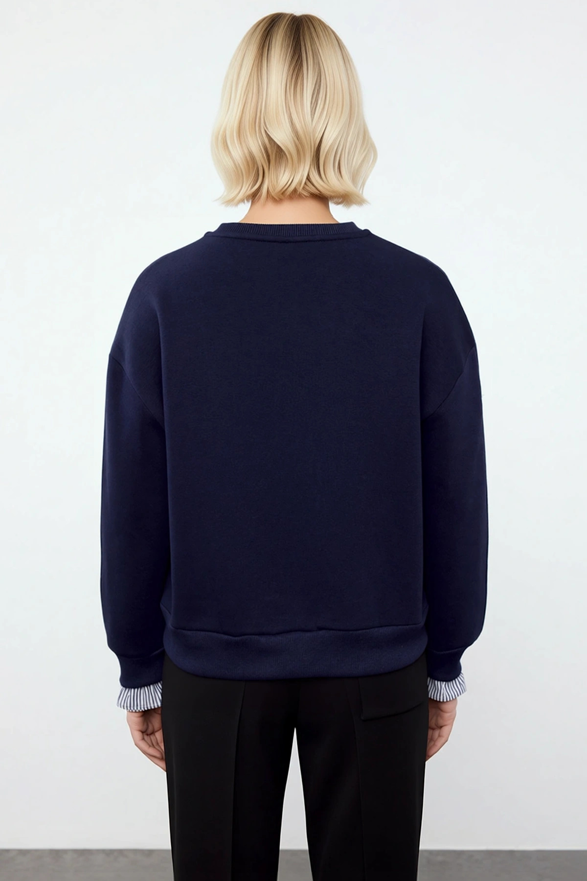 Kadın Bisiklet Yaka Düşük Kol Uzun Kollu Sweatshirt Fonksiyonel Dayanıklı Kaliteli Estetik