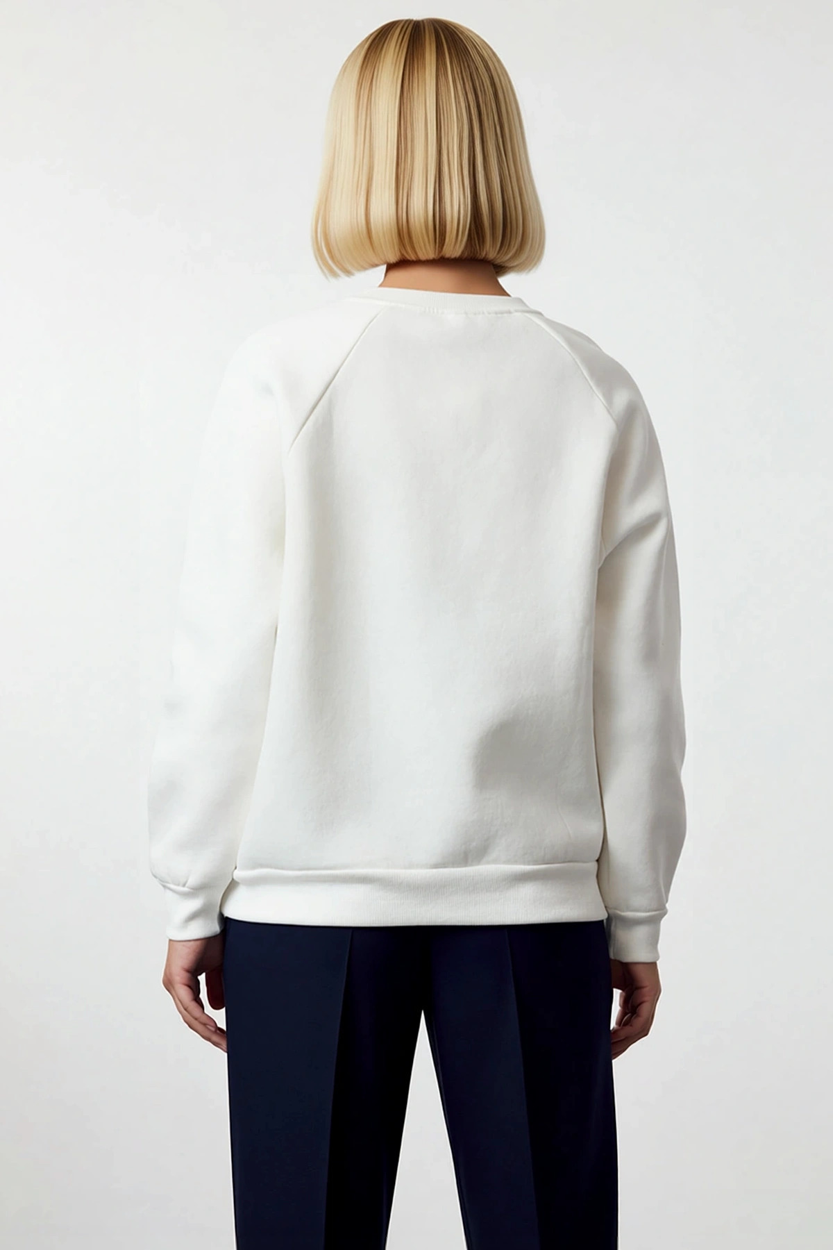 Kadın Polo Yaka Düşük Kol Örme Sweatshirt Fonksiyonel Dayanıklı Kaliteli Konforlu Estetik Şık