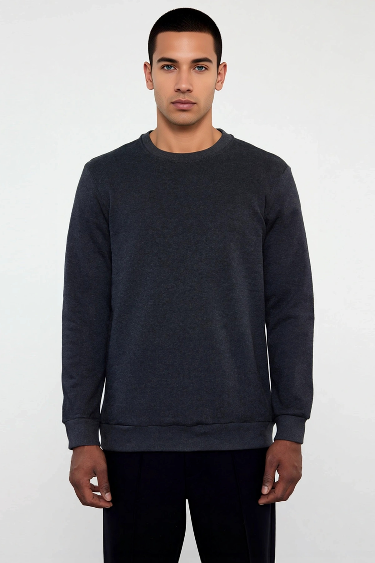 Erkek Bisiklet Yaka Standart Kol Regular Kalıp Sweatshirt Fonksiyonel Dayanıklı Kaliteli Şık