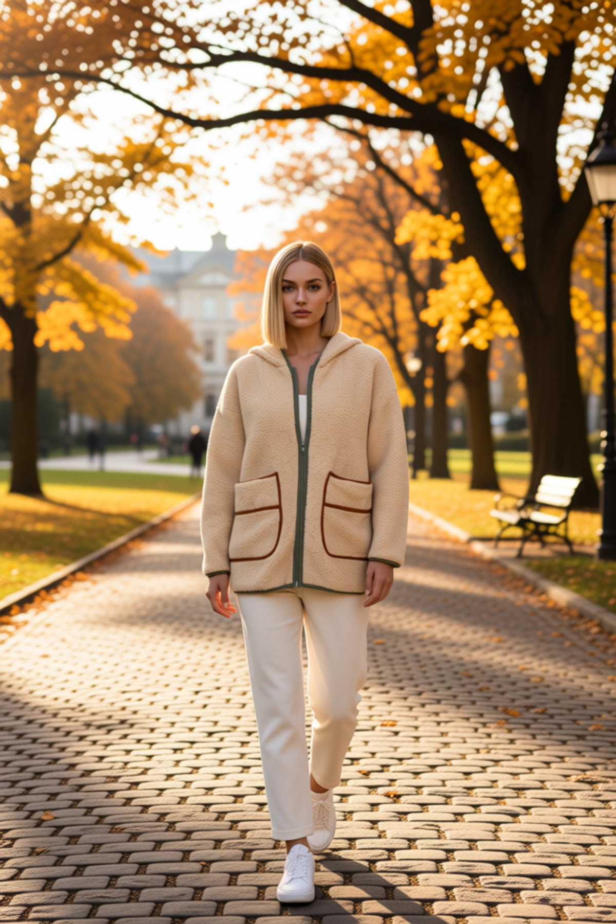 Kadın Kapüşonlu Düşük Kol Fermuarlı Peluş Sweatshirt Fonksiyonel Dayanıklı Kaliteli Modern