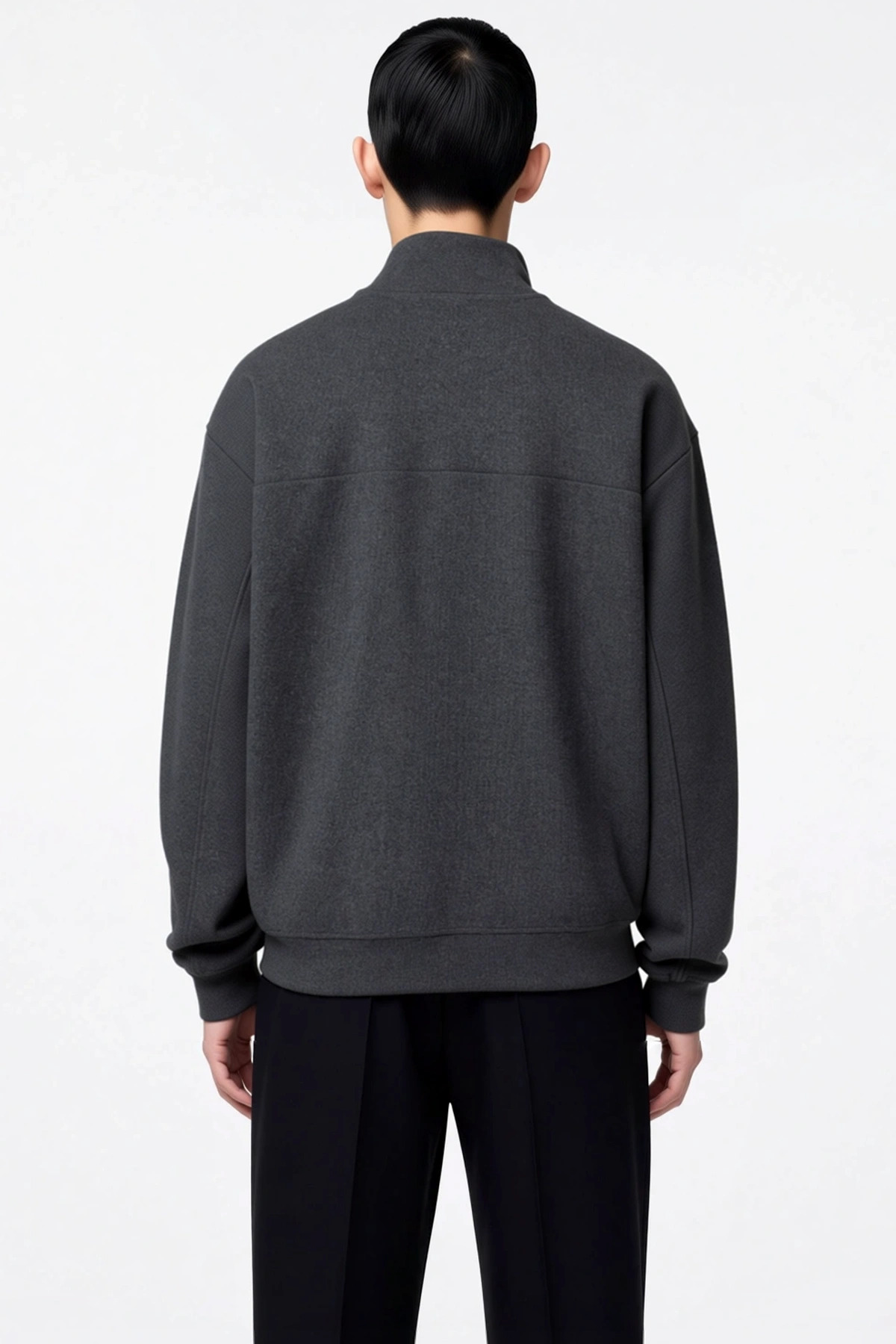 Erkek Dik Yaka Standart Kol Selanik Oversize Kalıp Sweatshirt Fonksiyonel Dayanıklı Modern