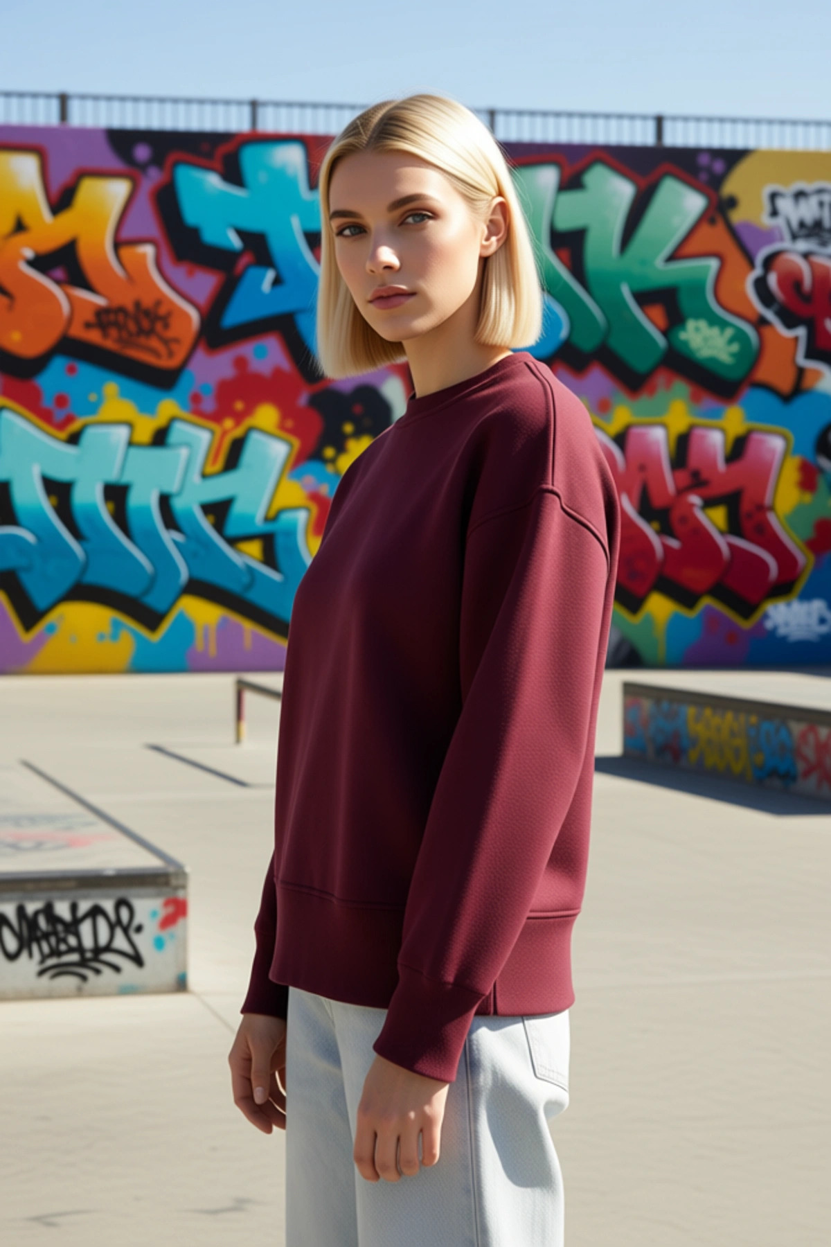 Kadın Bisiklet Yaka Düşük Kol Regular Kalıp Sweatshirt Fonksiyonel Dayanıklı Kaliteli Spor