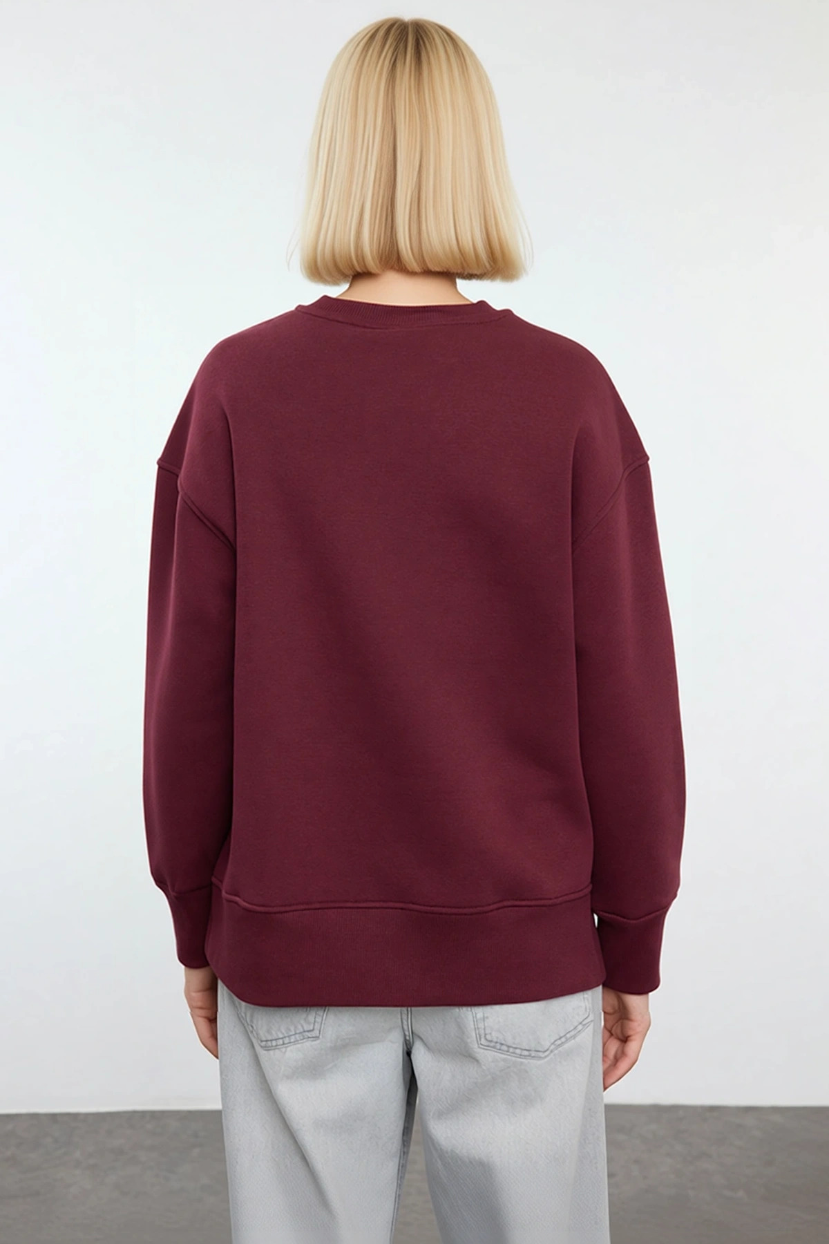 Kadın Bisiklet Yaka Düşük Kol Regular Kalıp Sweatshirt Fonksiyonel Dayanıklı Kaliteli Spor