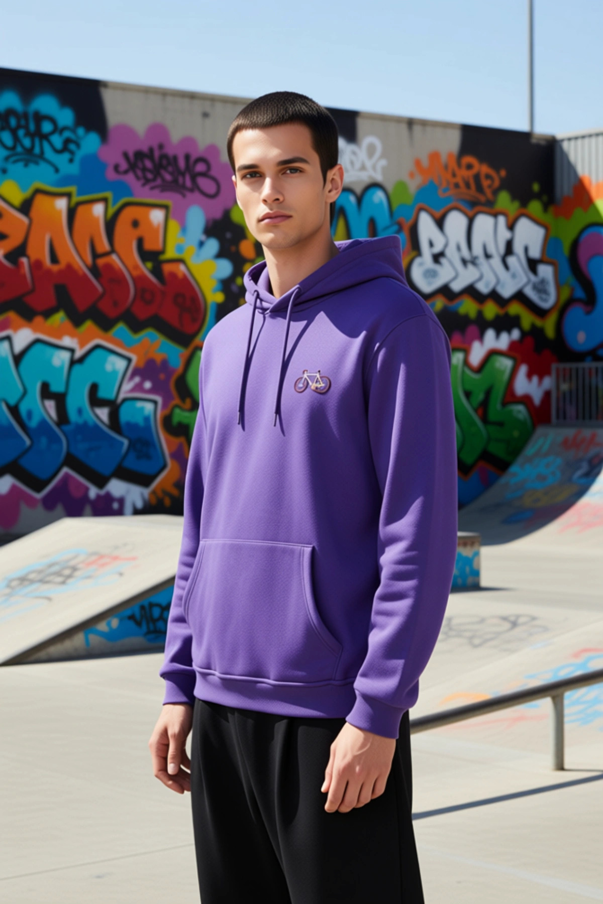 Erkek Kapüşonlu Standart Kol Regular Kalıp Slogan Desenli Sweatshirt Fonksiyonel Dayanıklı