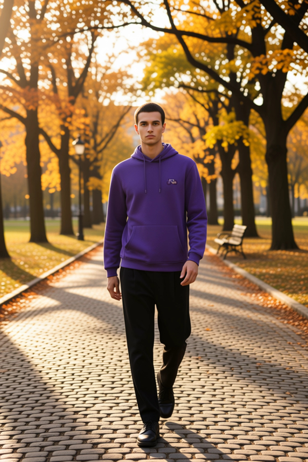 Erkek Kapüşonlu Standart Kol Regular Kalıp Slogan Desenli Sweatshirt Fonksiyonel Dayanıklı