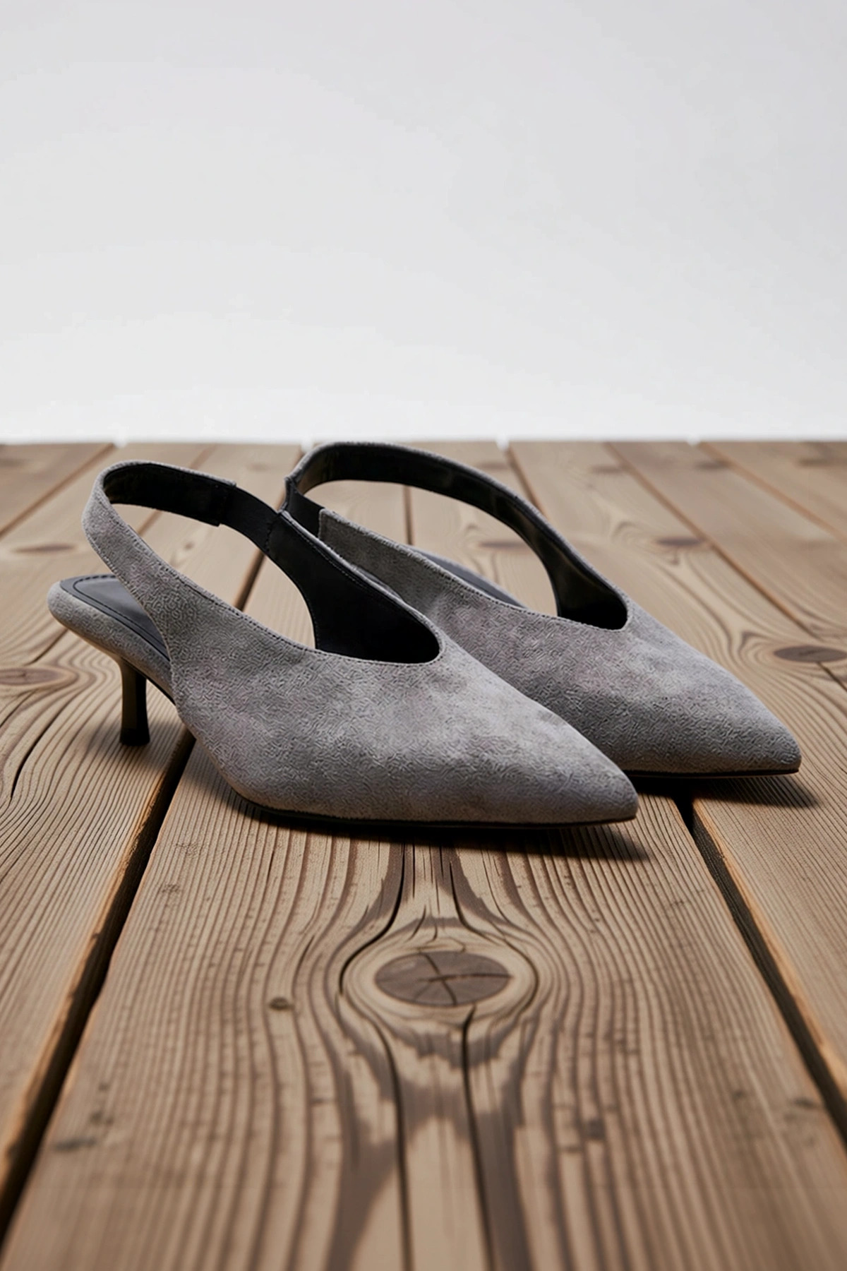 Kadın Sivri Burun Kitten Topuklu Slingback %100 Poliüretan Fonksiyonel Dayanıklı Kaliteli Şık