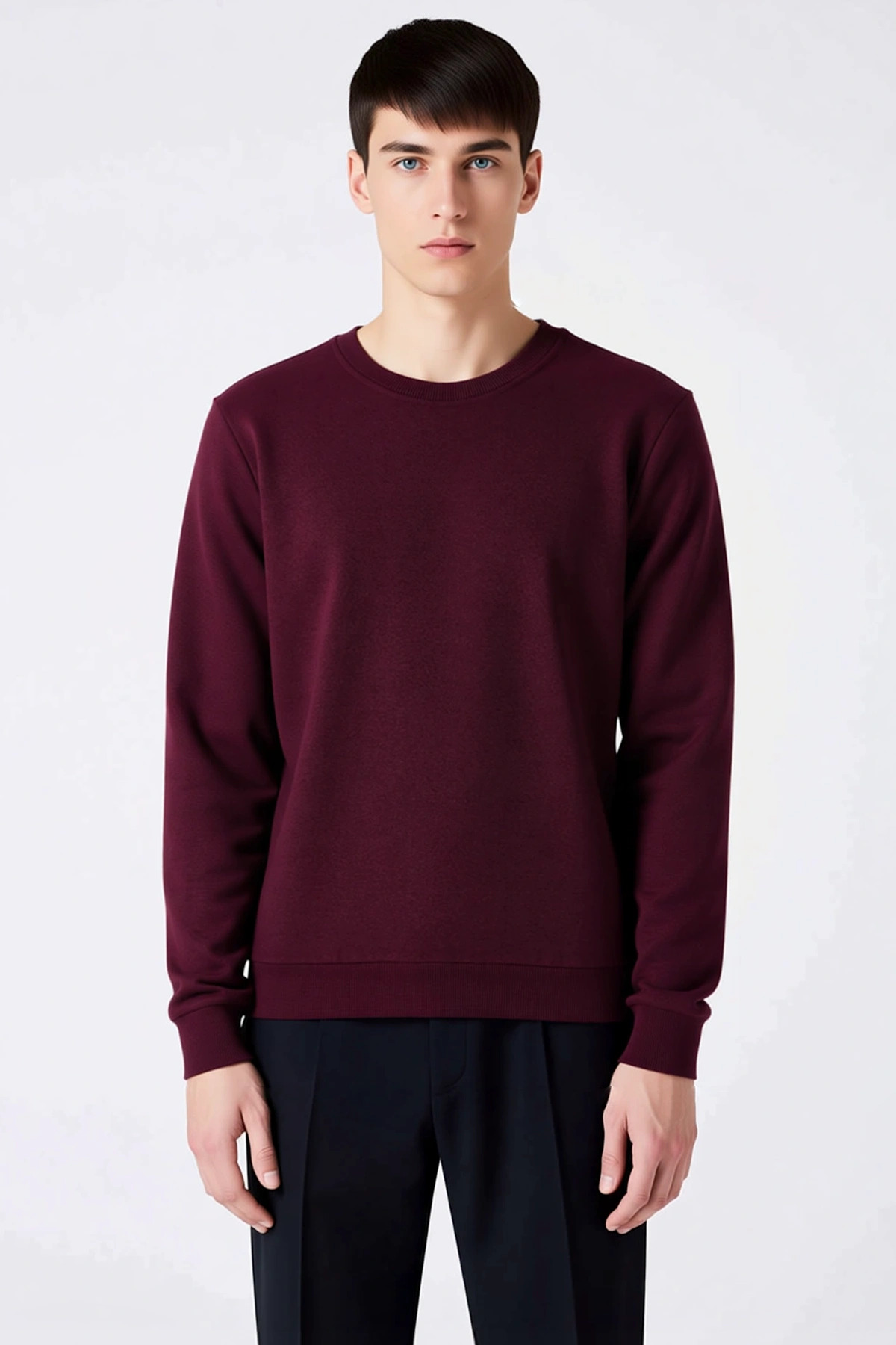 Erkek Bisiklet Yaka Standart Kol Regular Kalıp Sweatshirt Fonksiyonel Dayanıklı Kaliteli Şık