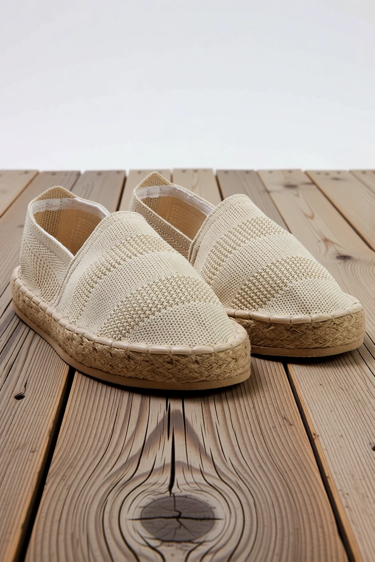 Kadın Espadril Platform Ayakkabı Dokulu Kumaş Yapısı Neolit Taban Rahat Kesim Günlük Modern Şık