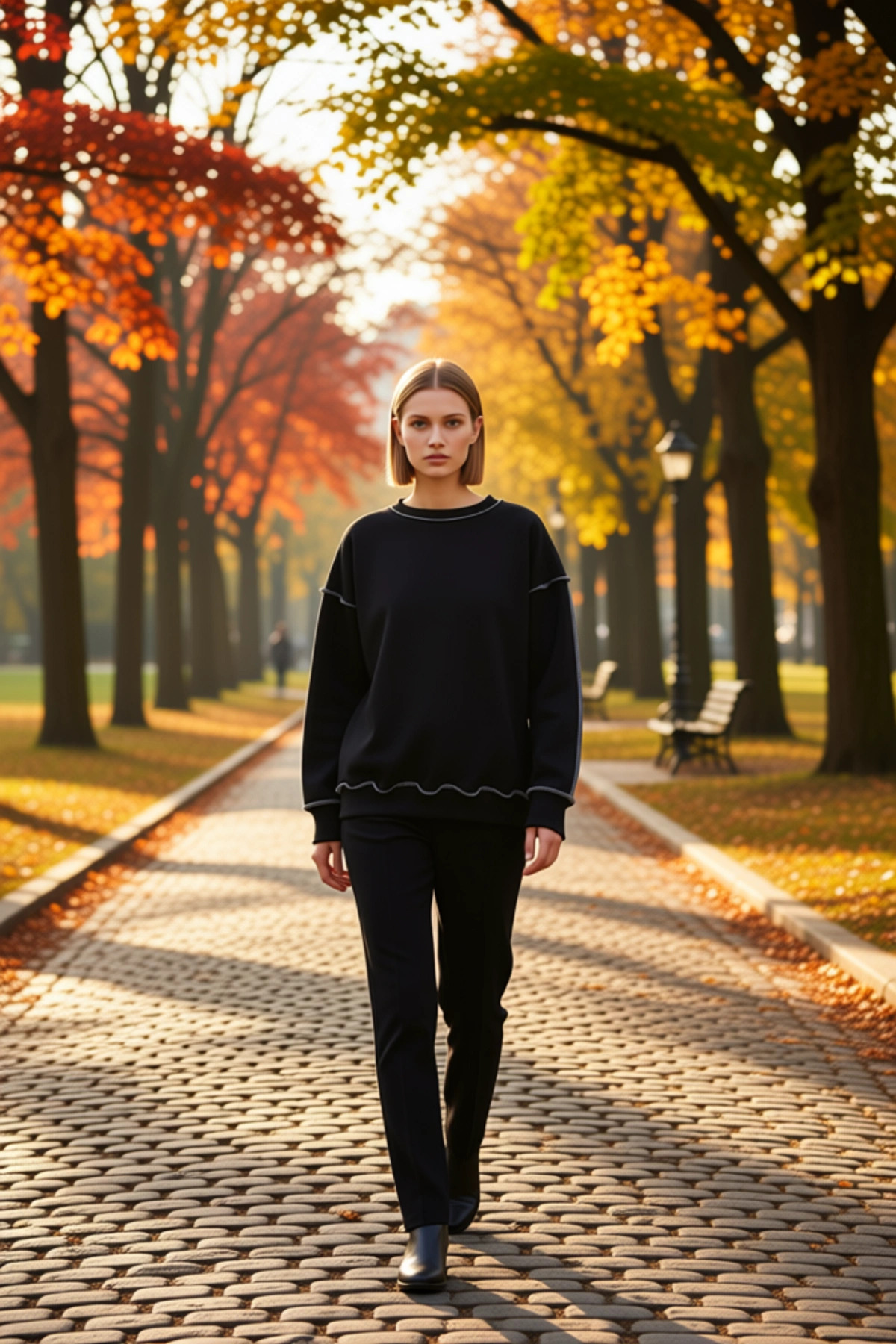 Kadın Bisiklet Yaka Düşük Kol Oversize Karyoka Dikişli Sweatshirt Fonksiyonel Dayanıklı Şık