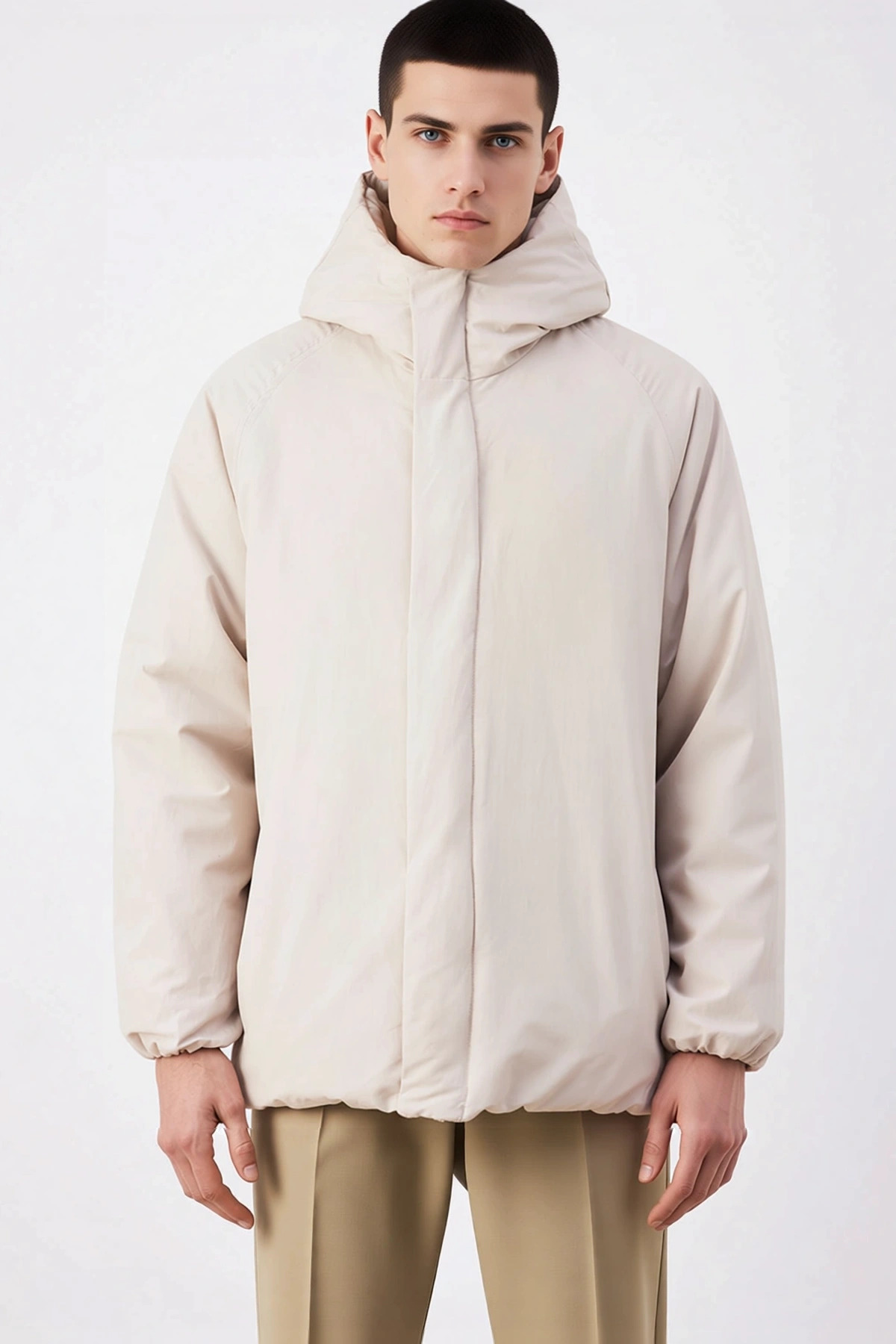 Erkek Kapüşonlu Reglan Kol Oversize Fit Mont Fonksiyonel Dayanıklı Kaliteli Konforlu Rahat