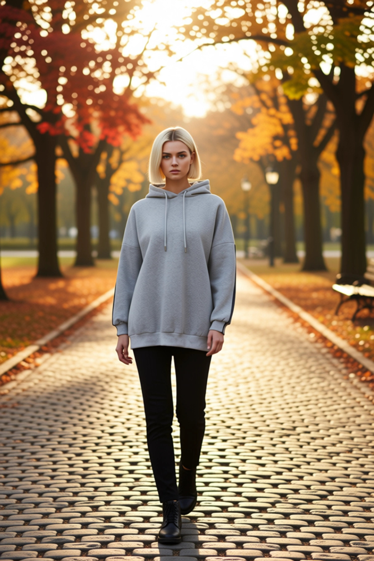 Kadın Kapüşonlu Düşük Kol Örme Geniş Kalıp Sweatshirt Fonksiyonel Dayanıklı Kaliteli Rahat