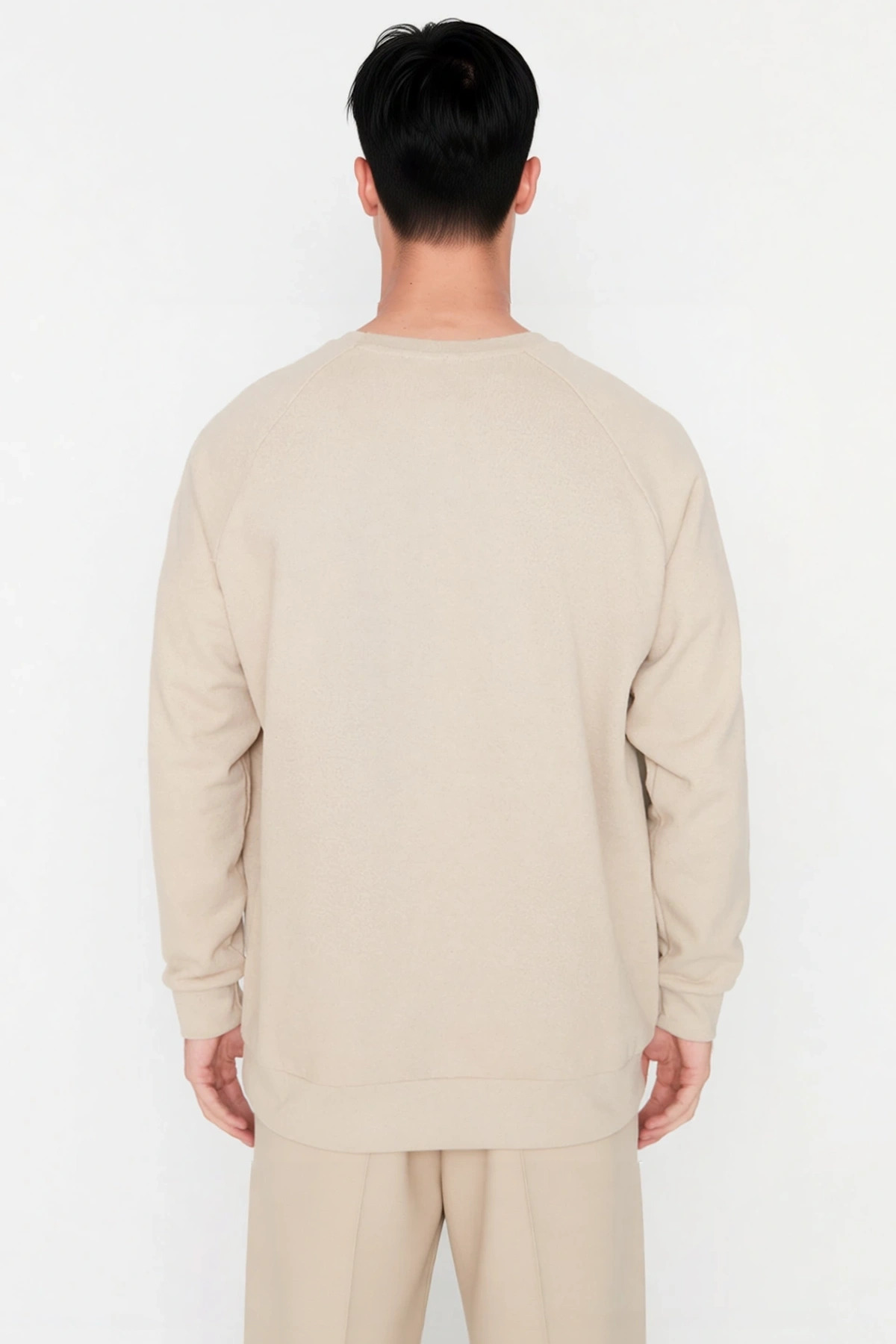 Erkek Bisiklet Yaka Reglan Kol Oversize Kalıp Sweatshirt Fonksiyonel Dayanıklı Kaliteli Şık