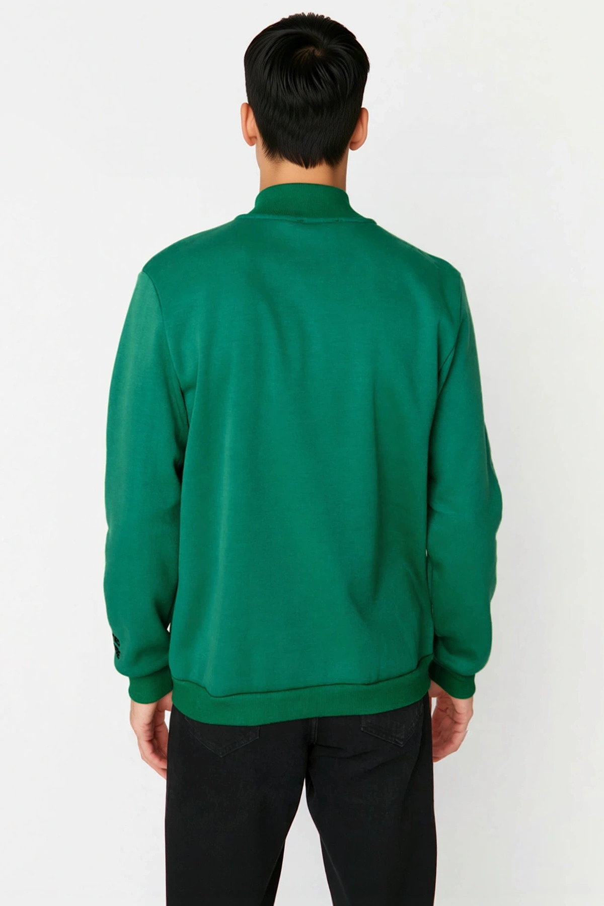 Erkek Balıkçı Yaka Standart Kol Regular Kalıp Nakışlı Sweatshirt Fonksiyonel Dayanıklı Şık