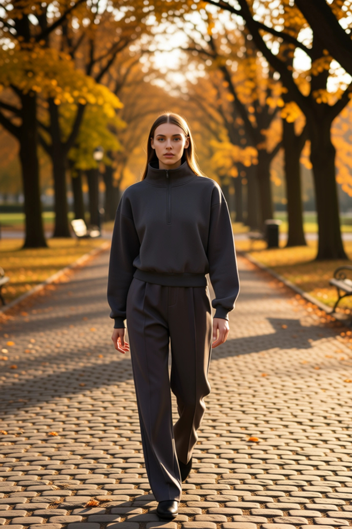Kadın Fermuarlı Dik Yaka Düşük Kol Örme Sweatshirt Fonksiyonel Dayanıklı Kaliteli Konforlu
