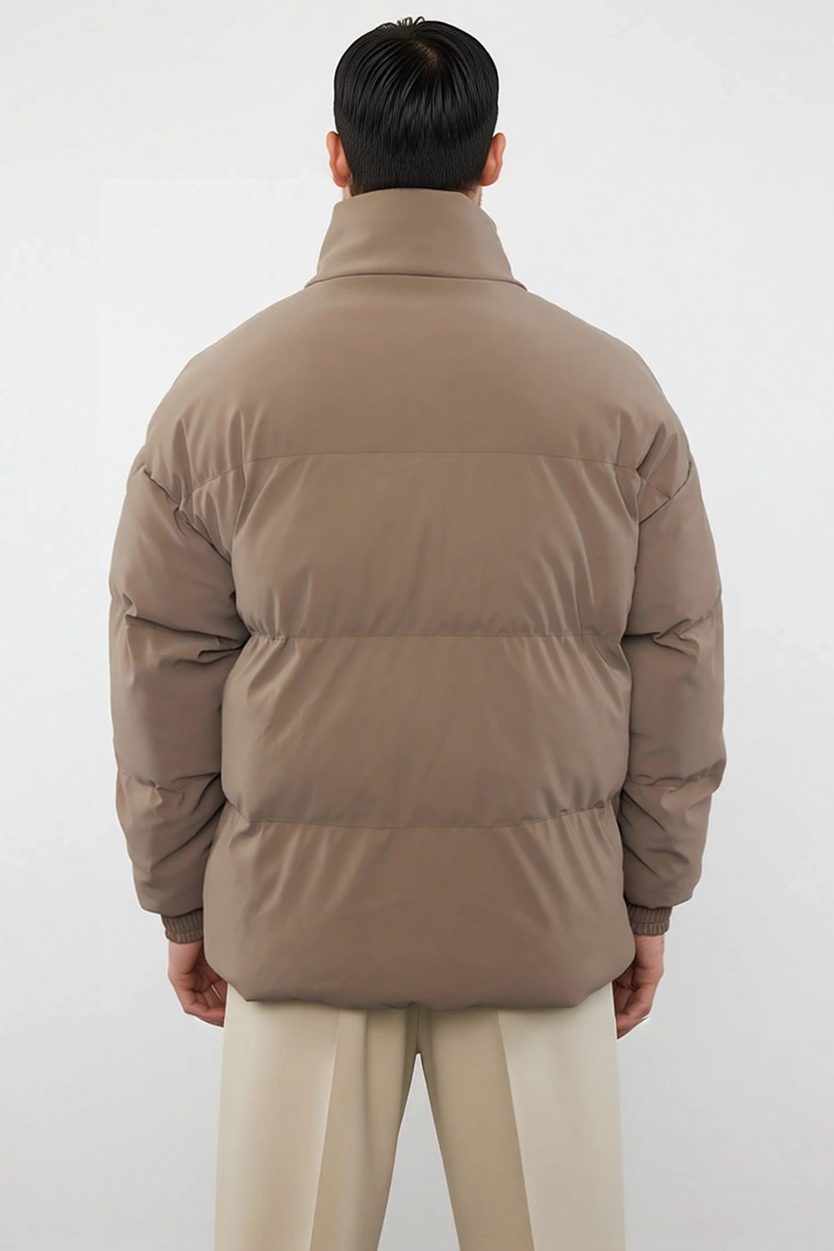 Erkek Oversize Fit Dik Yaka Düşük Kol Mont Fonksiyonel Dayanıklı Kaliteli Konforlu Estetik