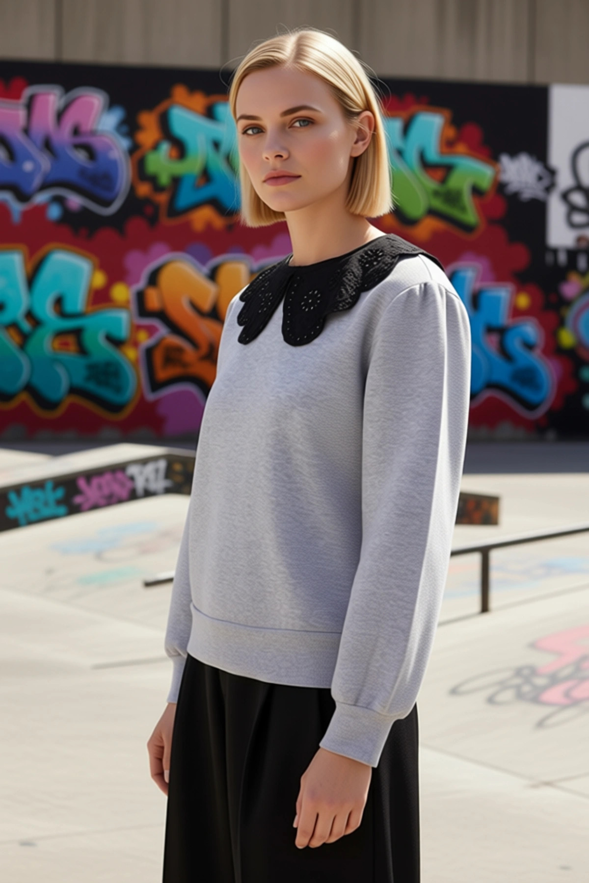 Kadın Bisiklet Yaka Standart Kol Regular Kalıp Sweatshirt Fonksiyonel Dayanıklı Kaliteli Şık