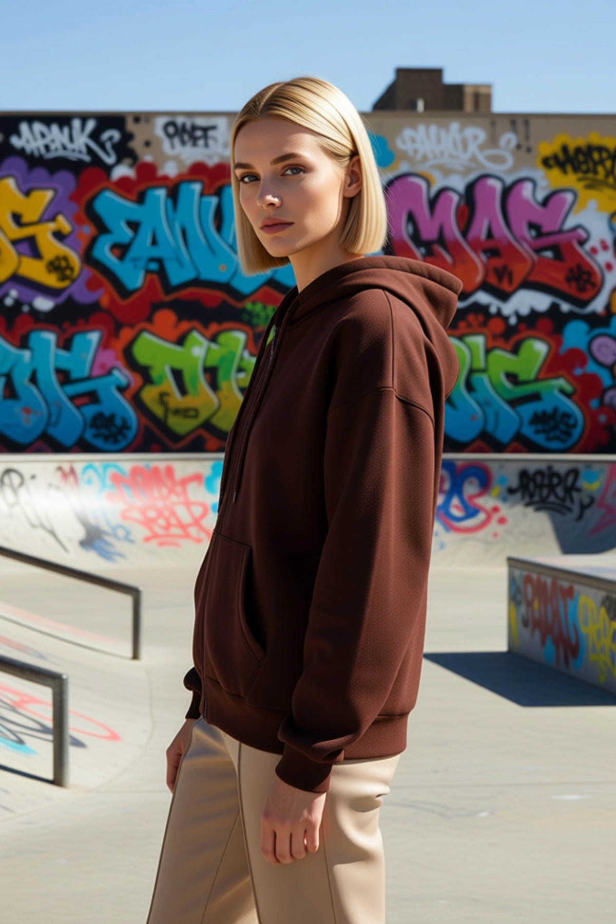 Kadın Kapüşonlu Düşük Kol Fermuarlı Sweatshirt Uzun Kollu Kalıp Fonksiyonel Dayanıklı Spor