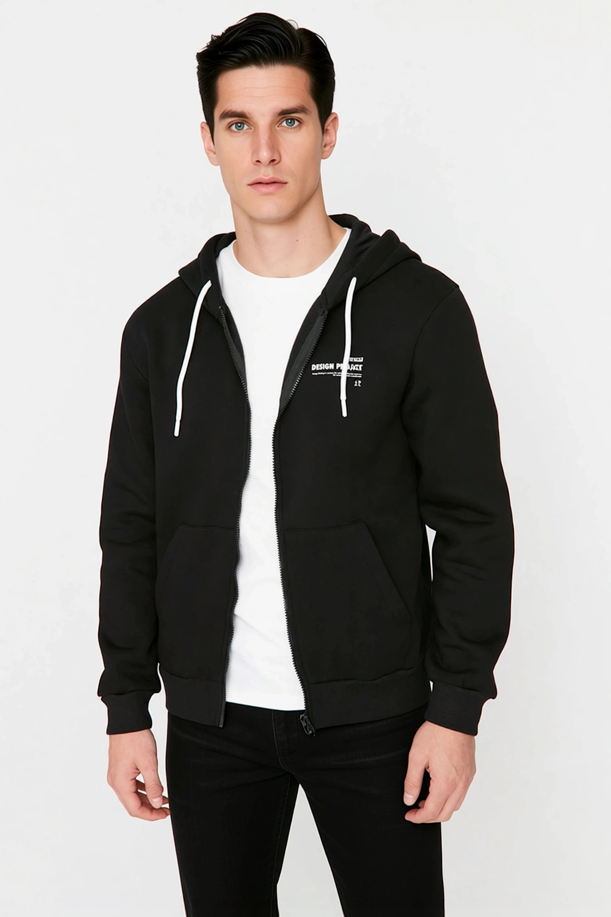 Erkek Kapüşonlu Standart Kol Regular Kalıp Slogan Baskılı Sweatshirt Fonksiyonel Dayanıklı
