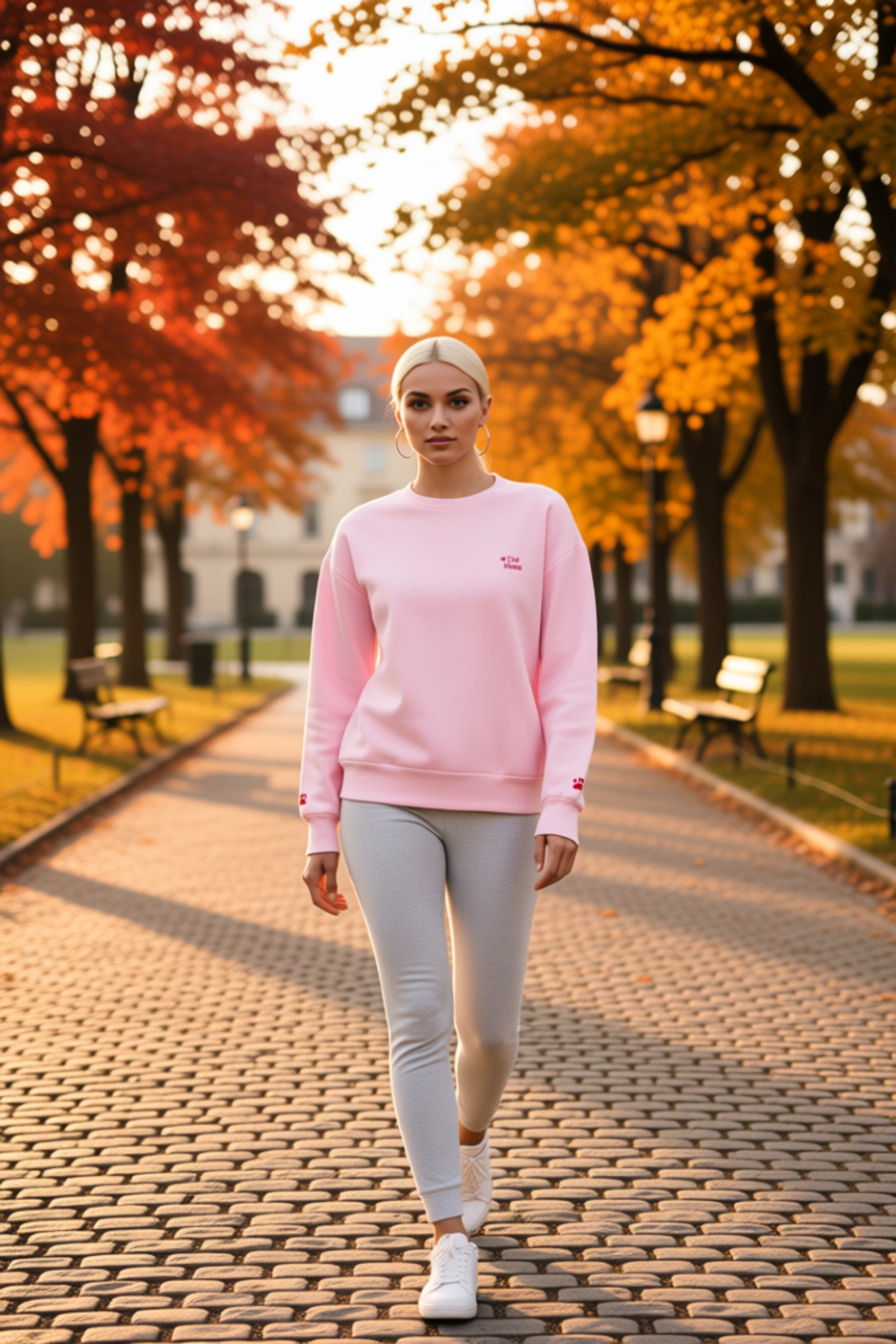 Kadın Bisiklet Yaka Düşük Kol Nakışlı Örme Sweatshirt Fonksiyonel Dayanıklı Kaliteli Rahat