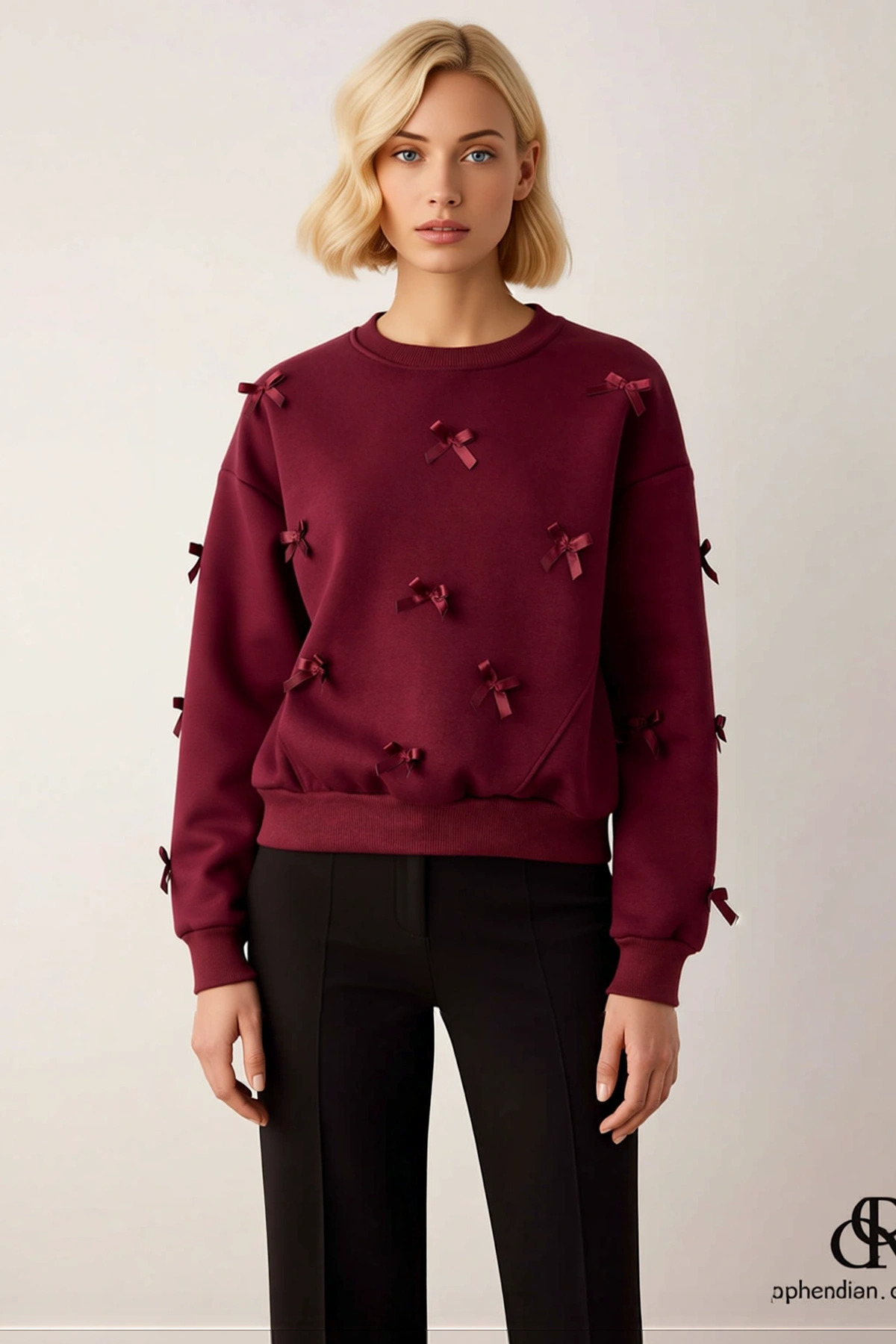 Kadın Bisiklet Yaka Düşük Kol Fermuarlı Örme Sweatshirt Fonksiyonel Dayanıklı Kaliteli Şık