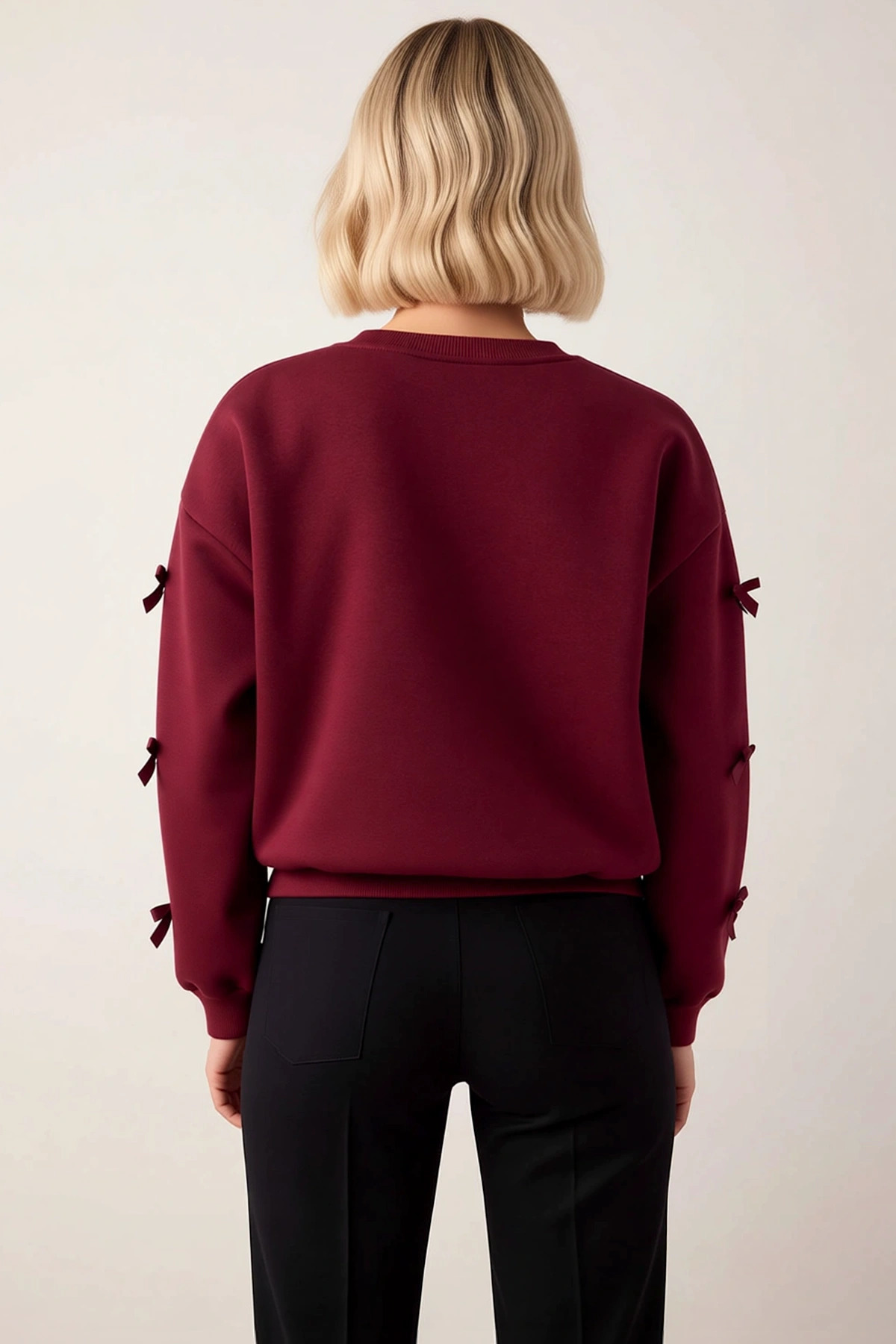 Kadın Bisiklet Yaka Düşük Kol Fermuarlı Örme Sweatshirt Fonksiyonel Dayanıklı Kaliteli Şık