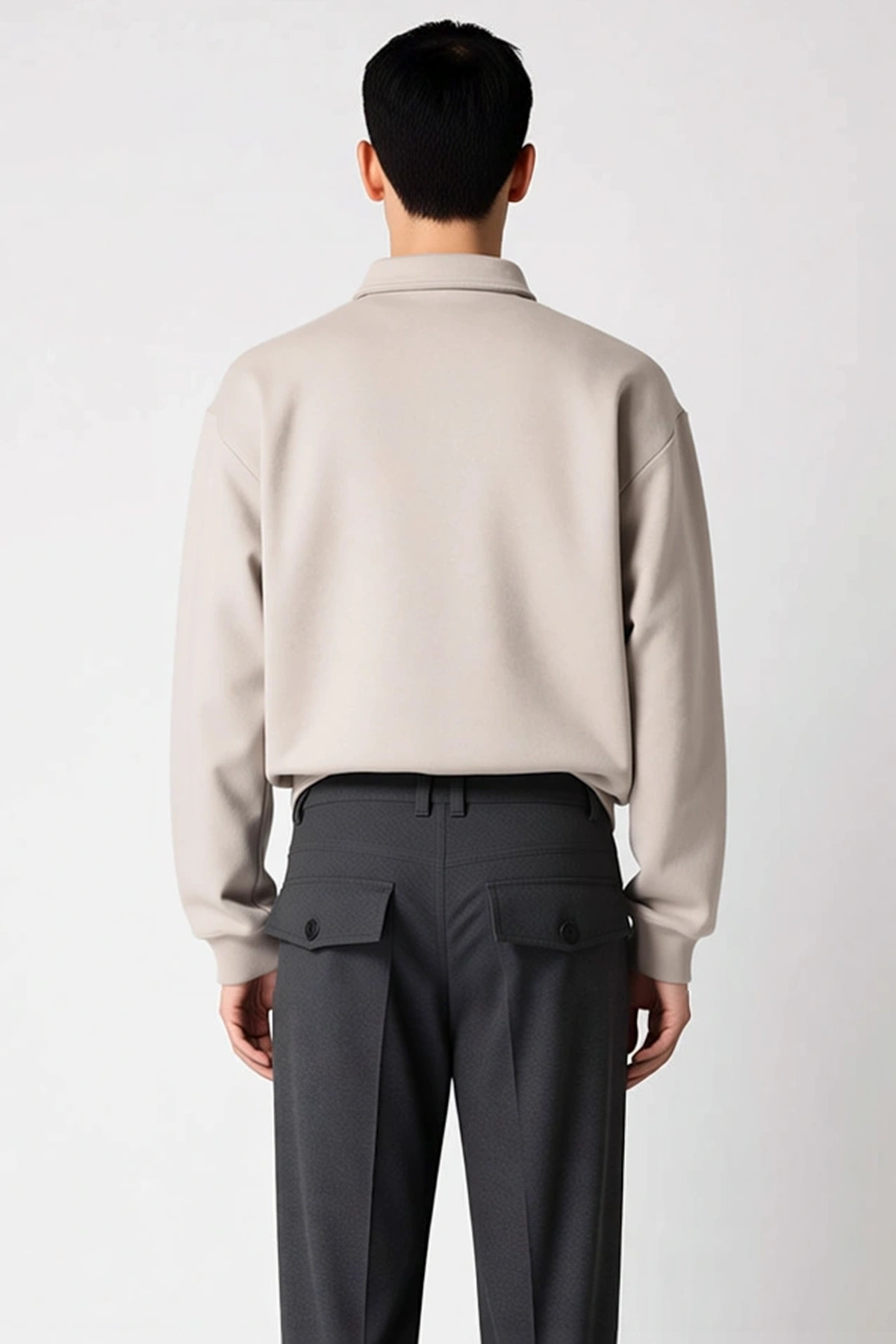Erkek Gömlek Yaka Fermuarlı Uzun Kol Oversize Kalıp Sweatshirt Fonksiyonel Dayanıklı Rahat