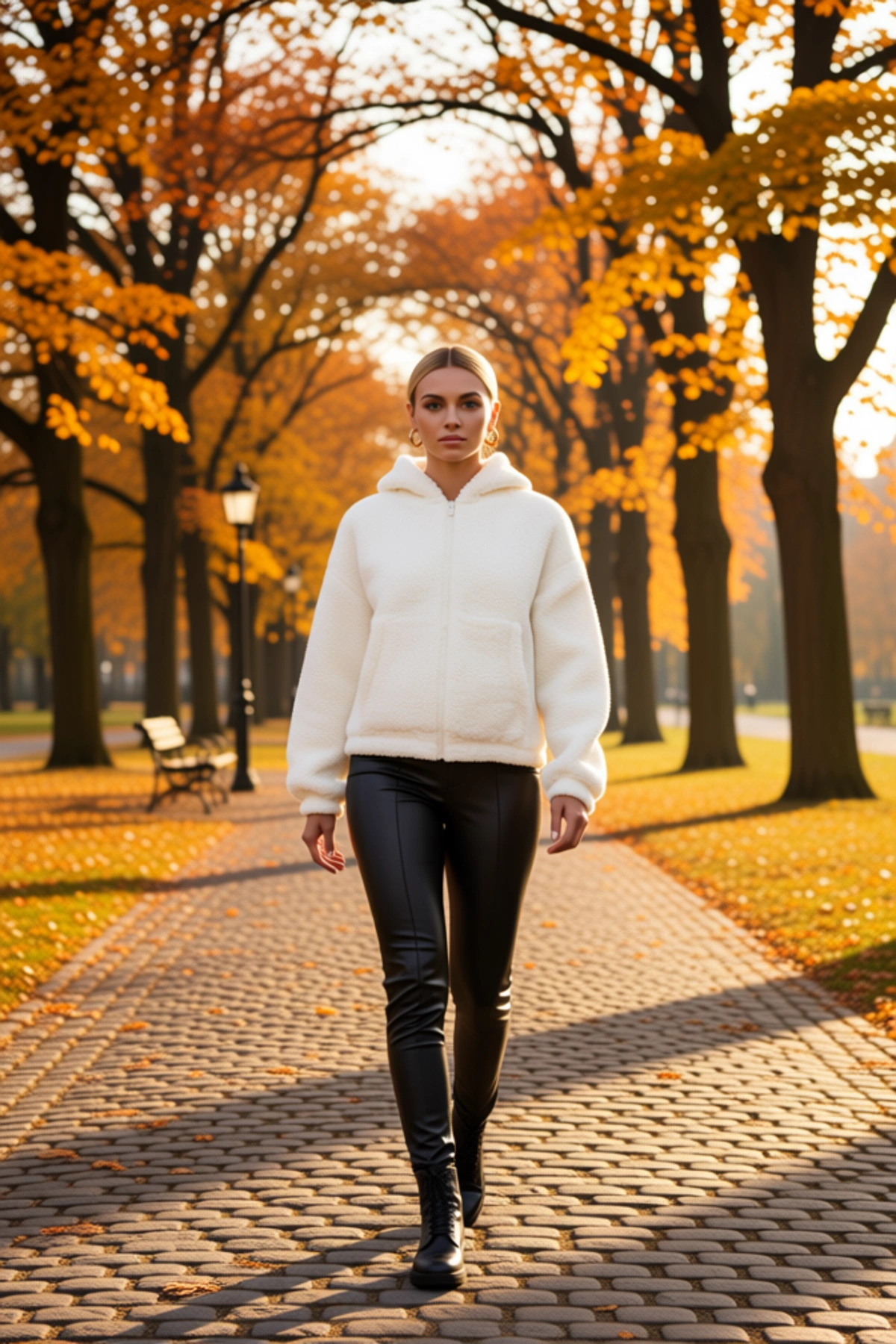 Kadın Kapüşonlu Düşük Kol Fermuarlı Peluş Kalın Örme Sweatshirt Fonksiyonel Dayanıklı Spor